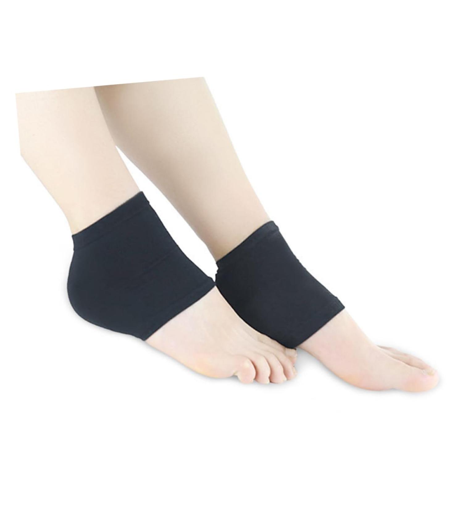 Ipetboom High Heel Socks Dry Feet Socks High Heel Protectors Black Sock Black Gel Black Heel Open Toe Heel Moisturizing Sock Heel Sleeves for Cracked Heels Heel Absorbers Insole Spa - Buy Online on GoSupps.com