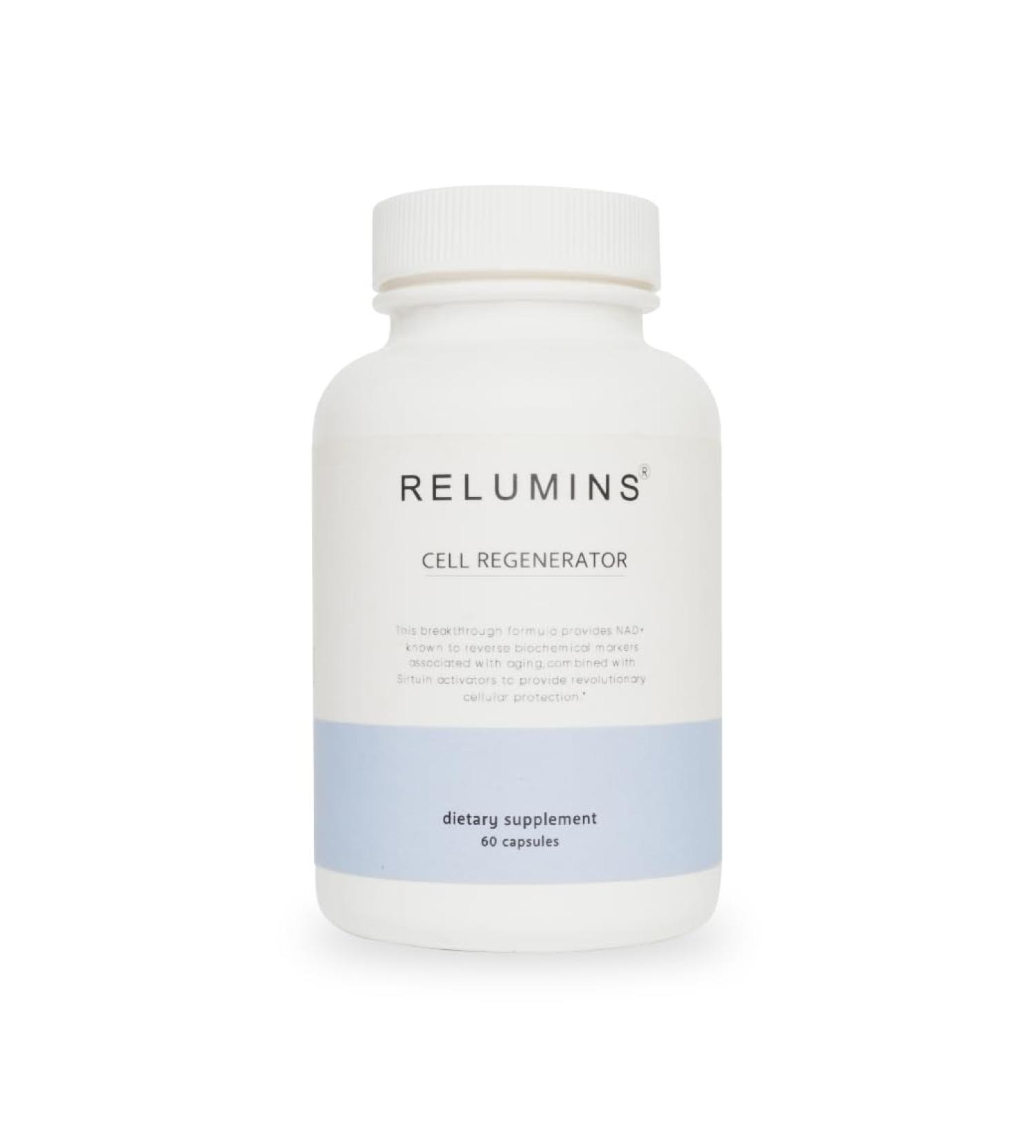 Relumins NAD+ Supplement with Nicotinamide Riboside Resveratrol Quercetin Fisetin & Curcumin Focus Vitality Energy Balance & Daily Wellness Support 60 Vegan Capsules Cell Regenerator - Buy Online on GoSupps.com