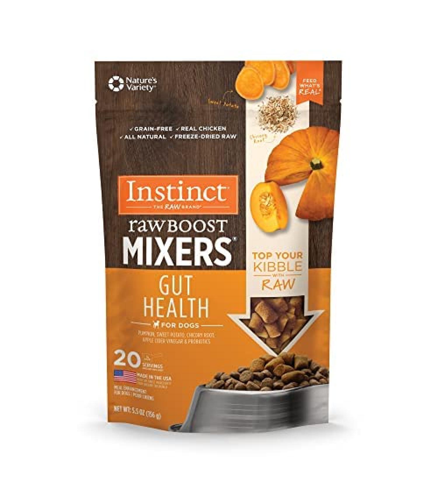Instinct Raw Boost Mixers Freeze Dried Raw Dog Food Topper - Grain Free with Functional Ingredients for Gut Health - 5.5 oz - Buy Online on GoSupps.com