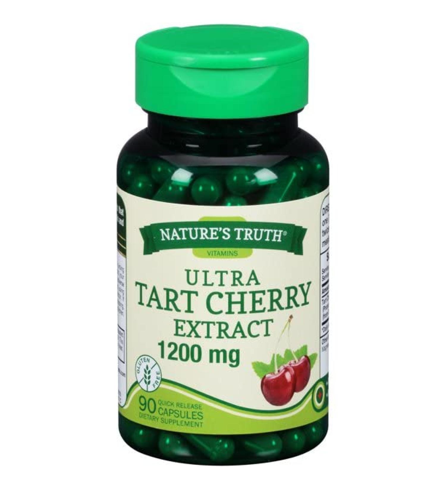 Nature's Truth Ultra Tart Cherry 1200 mg - Quick Release Capsules 90 ct (Pack of 4) - Premium Dietary Supplement for Joint Health & Antioxidant Support - International Shipping Available - Buy Online on GoSupps.com