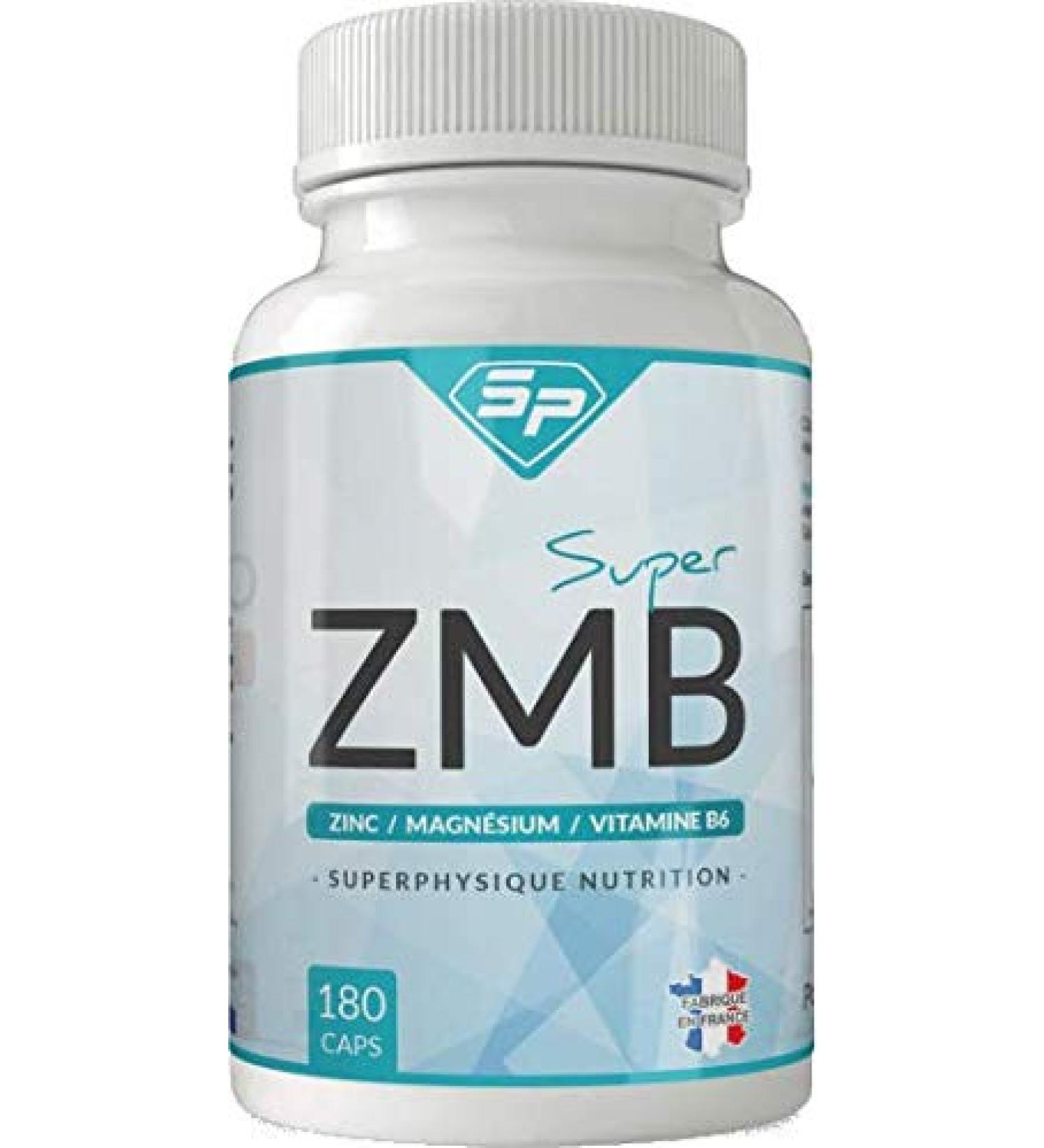 SUPER ZMB (HIGH BIOAVAILABILITY MAGNESIUM) Enriched with Zinc Pidolate and Vitamin B6 ANTI-FATIGUE Made in France For 2 MONTHS SuperPhysique Nutrition - Buy Online on GoSupps.com