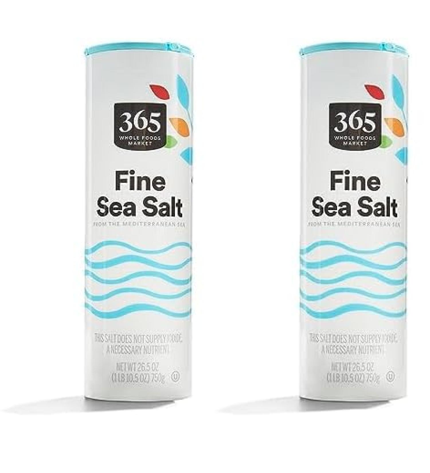 365 by Whole Foods Market Salt Sea Crystals Fine 26.5 Oz Pack of 2