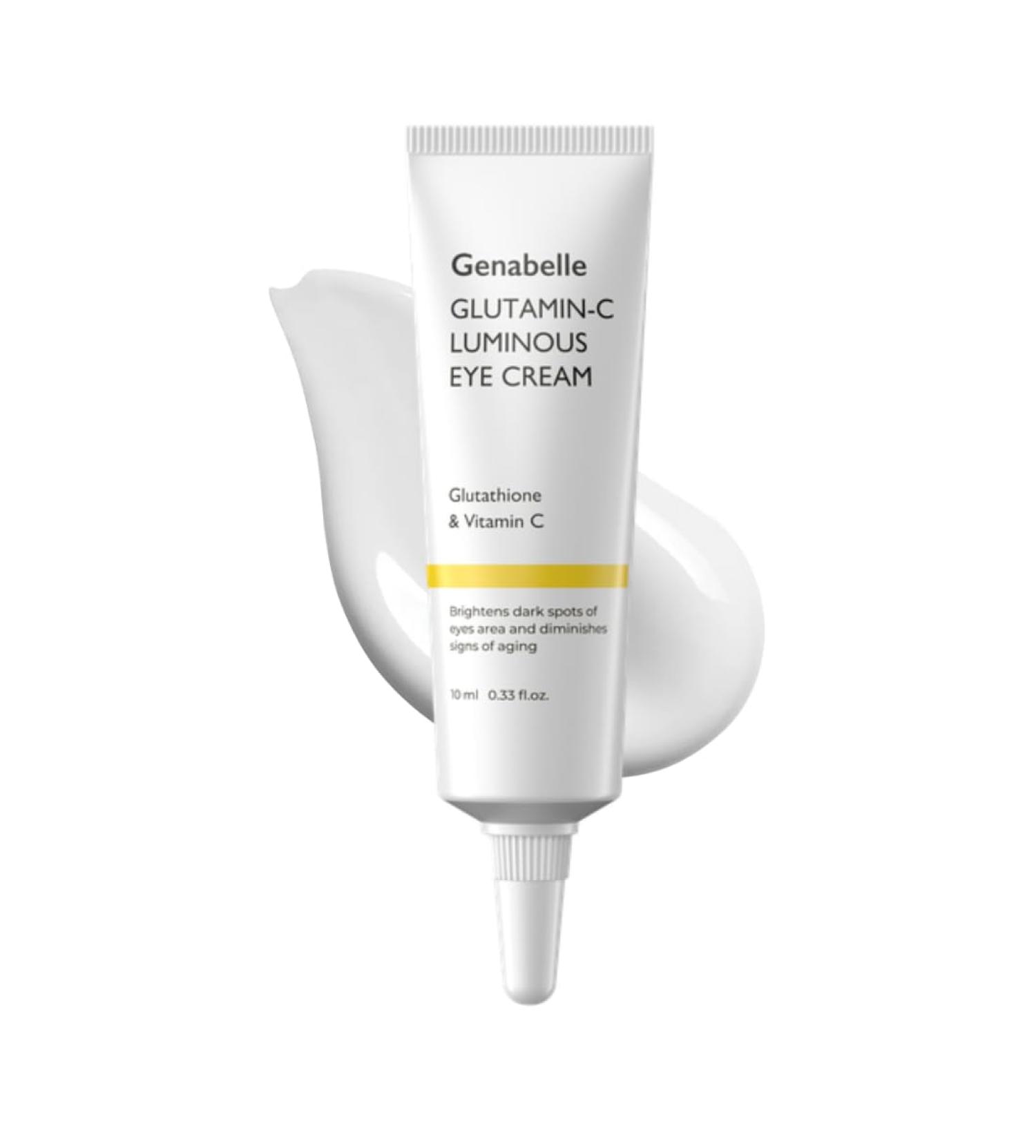 Genabelle Glutamin-C Luminous Eye Cream Illuminating & Smoothing Formula with Glutathione and Vitamin C Helps Reduce Puffiness Fine Lines & Revive Tired-Looking Eyes 0.33 fl oz
