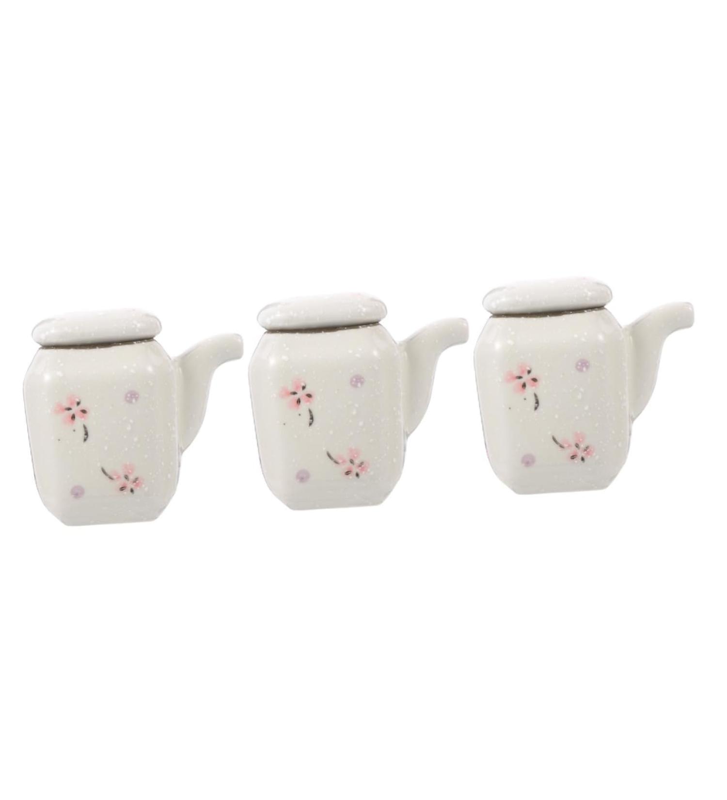 ABOOFAN 3pcs Ceramic Soy Sauce Pot Japanese Oil Dispenser Vinegar Jar Porcelain Olive Oil Bottle Oil Pot Vinegar Bowl Kitchen Seasoning Jar Japanese Soy Sauce Shoyu Ceramics Lecythus White 8X7.5X5CMx3pcs Whitex3pcs - Buy Online on GoSupps.com