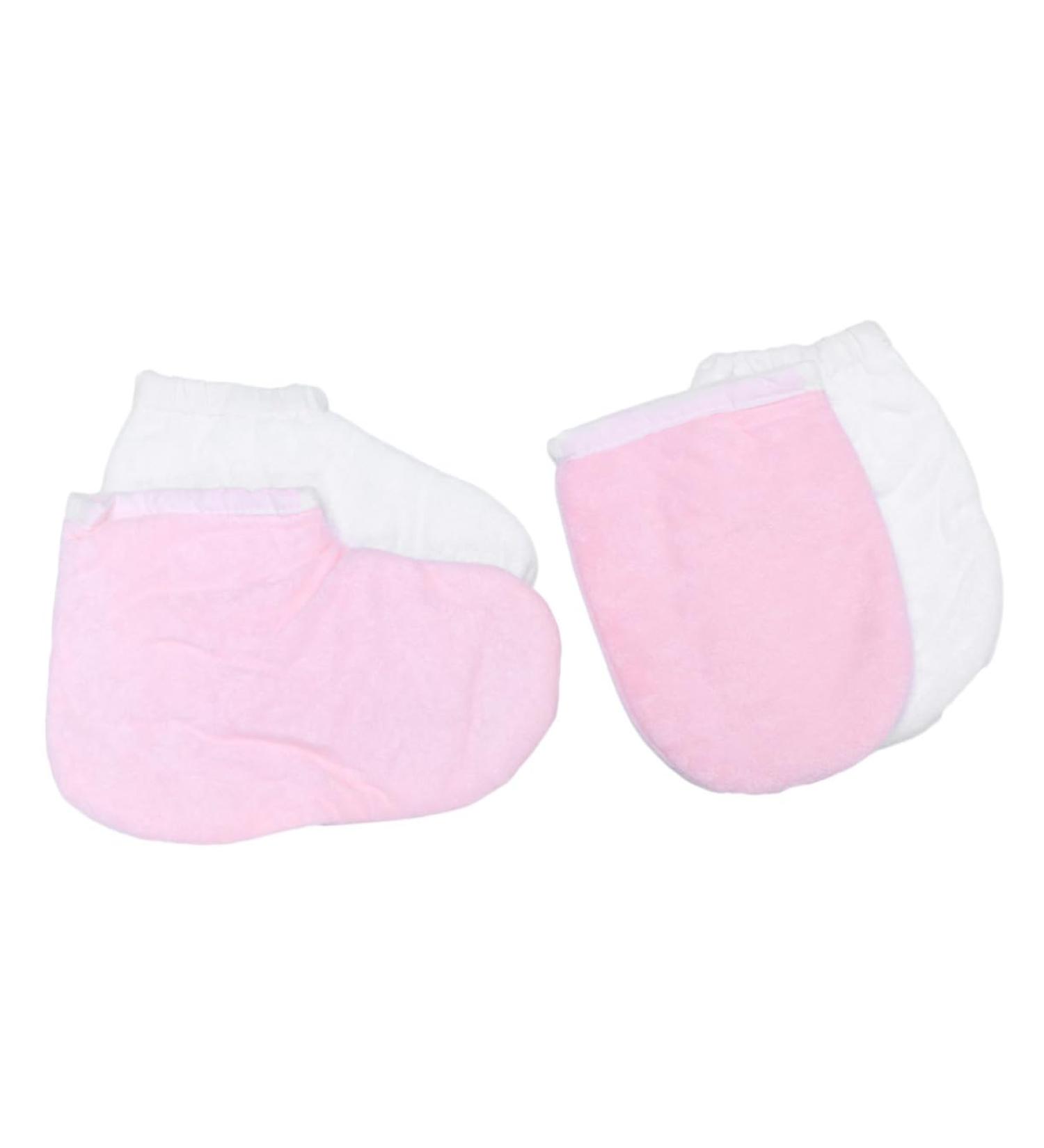 Housoutil 4 Pairs Cloth Gloves Booties Paraffin Wax Mitts and Booties Bath Treatment Mitt Glove Hand Treatment Gloves Wax Bath Mittens Beauty Accessories Gloves Hand Wax Thicken - Buy Online on GoSupps.com