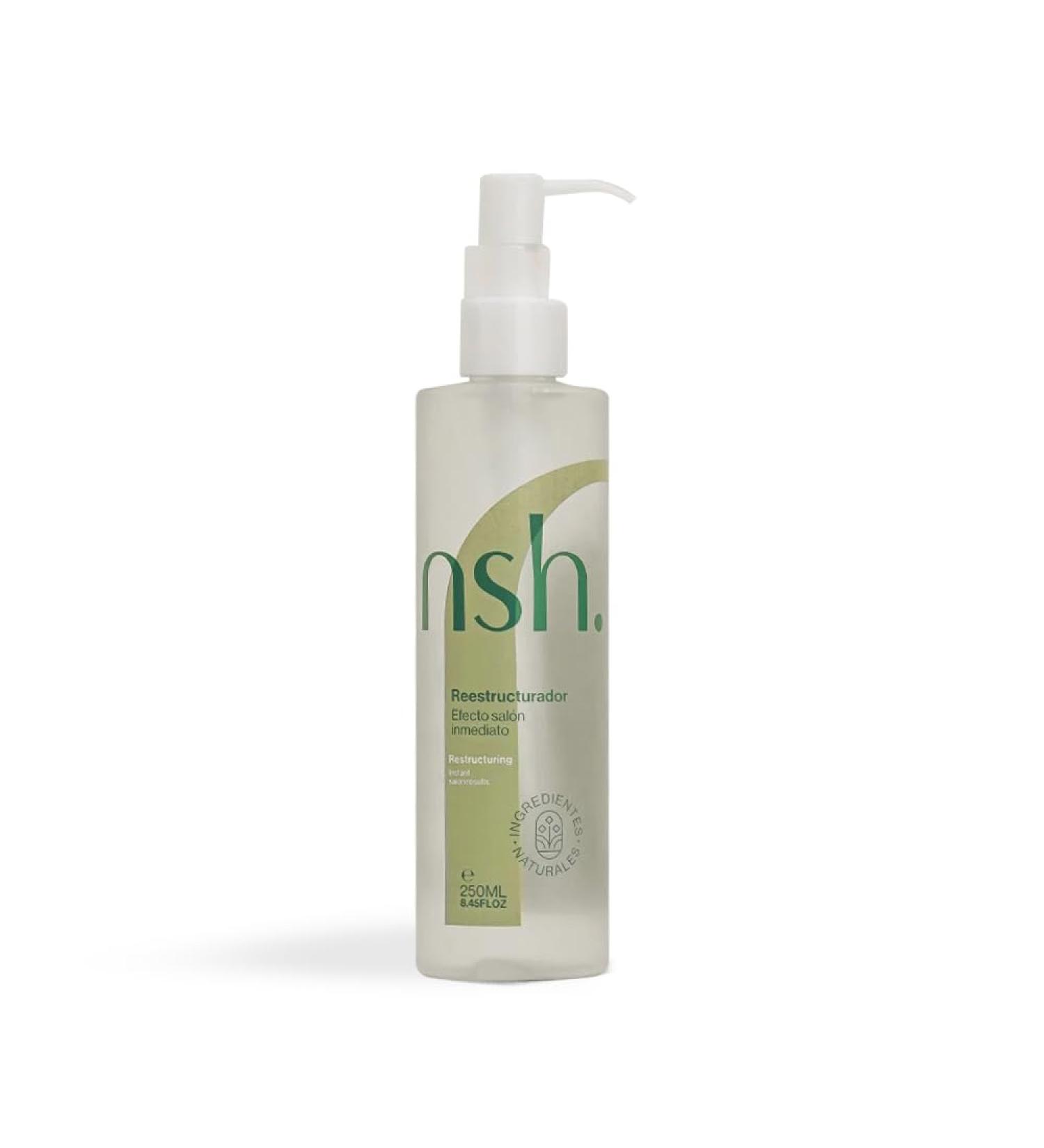 nsh. Natural Skin & Hair Nsh Salon Effect Restructurer with Coconut Oil Almonds Castor Argan & Vitamin E Professional Hair Treatment for Frizz Control & Shine 250ml