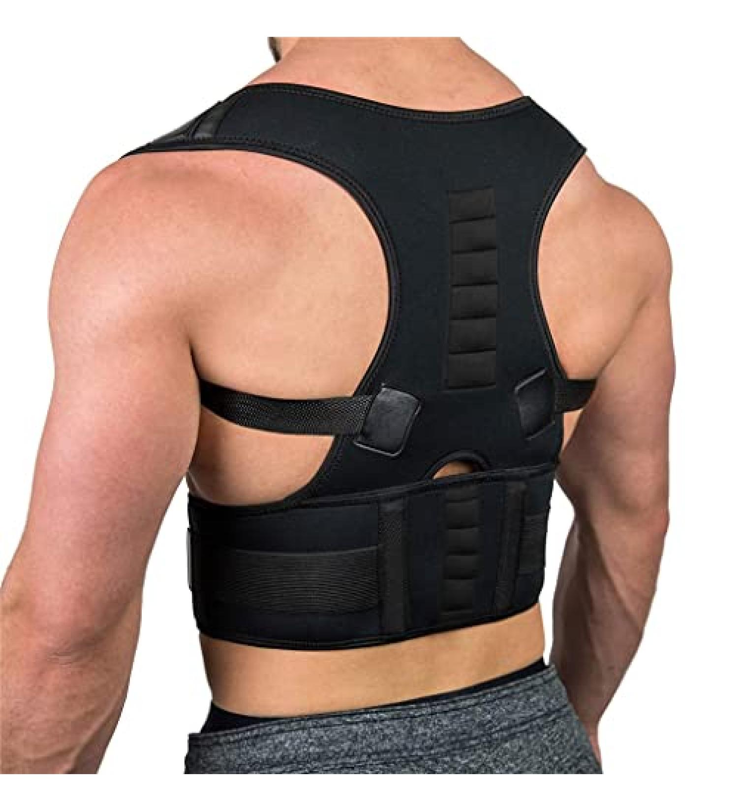 Posture Corrector Spine Back Shoulder Support Band Adjustable Brace Correction Humpback (Color : Black Size : Small) vision Black S - Buy Online on GoSupps.com