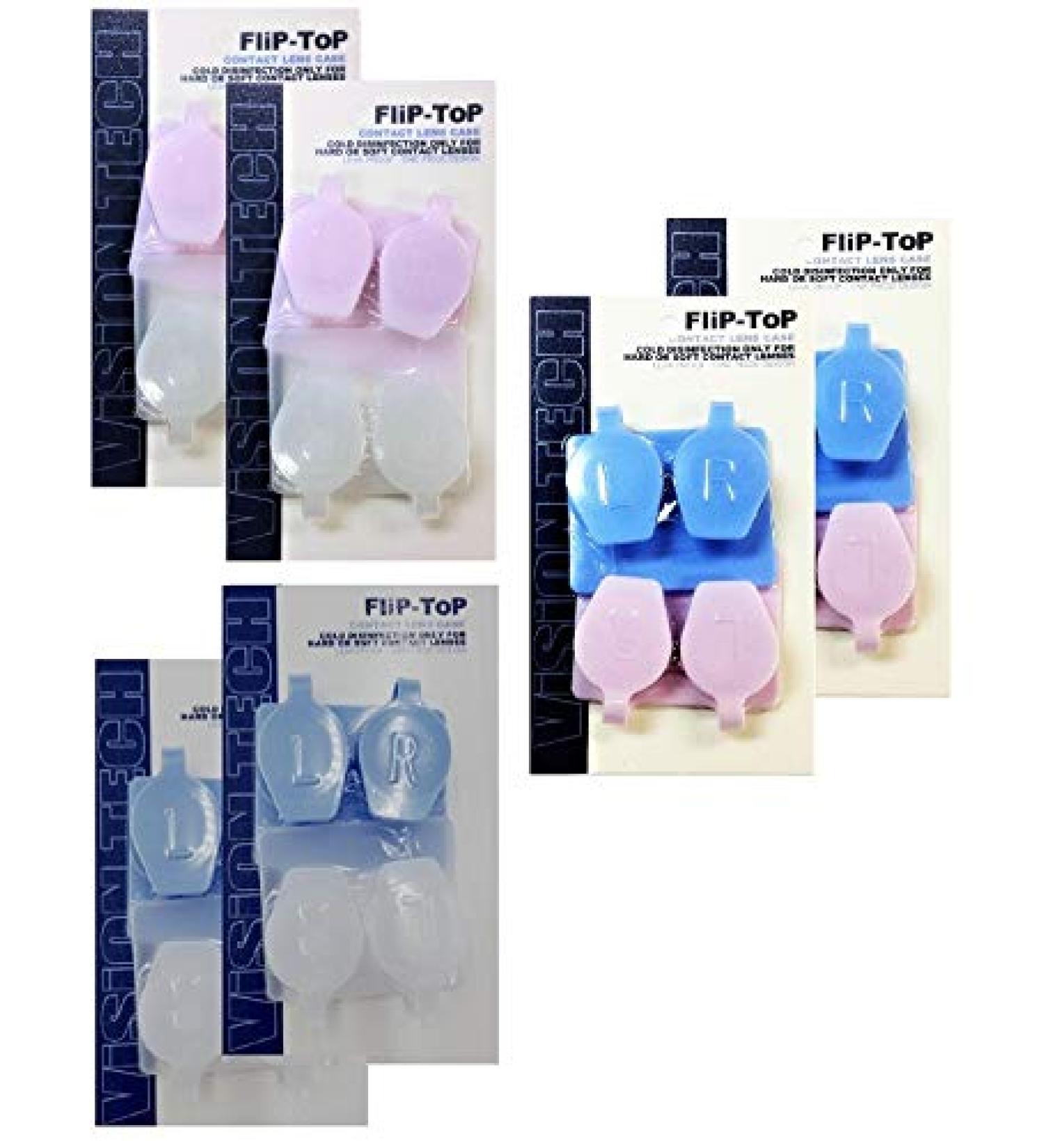 Flip Top Contact Lens Case - 12 Pack Variety - Durable & Travel-Friendly | International Shipping Available - Buy Online on GoSupps.com