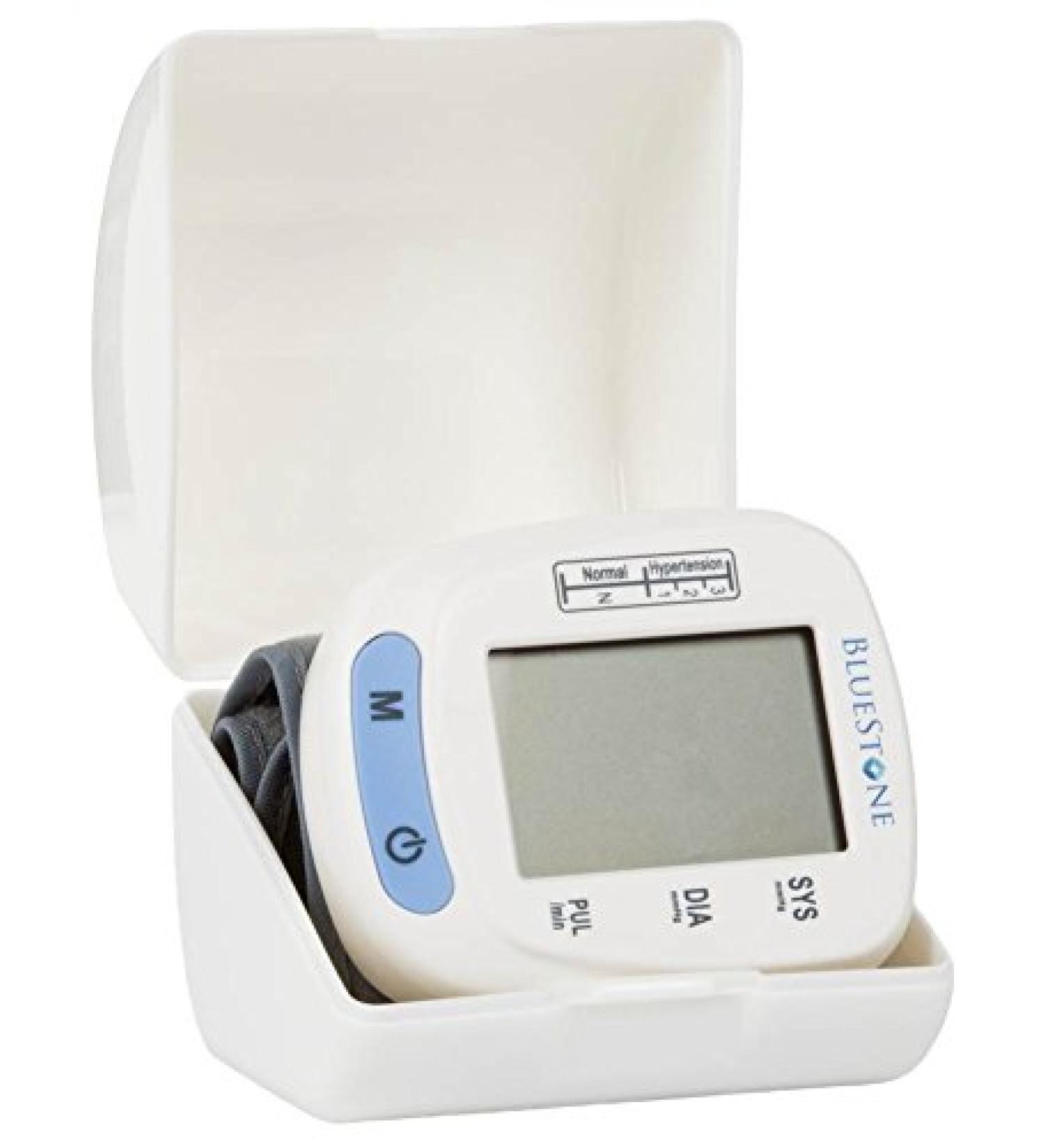 Bluestone Wrist Blood Pressure Monitor with Heart Rate, LCD Display & Memory - Portable Automatic BP Machine with Carrying Case - Buy Online on GoSupps.com