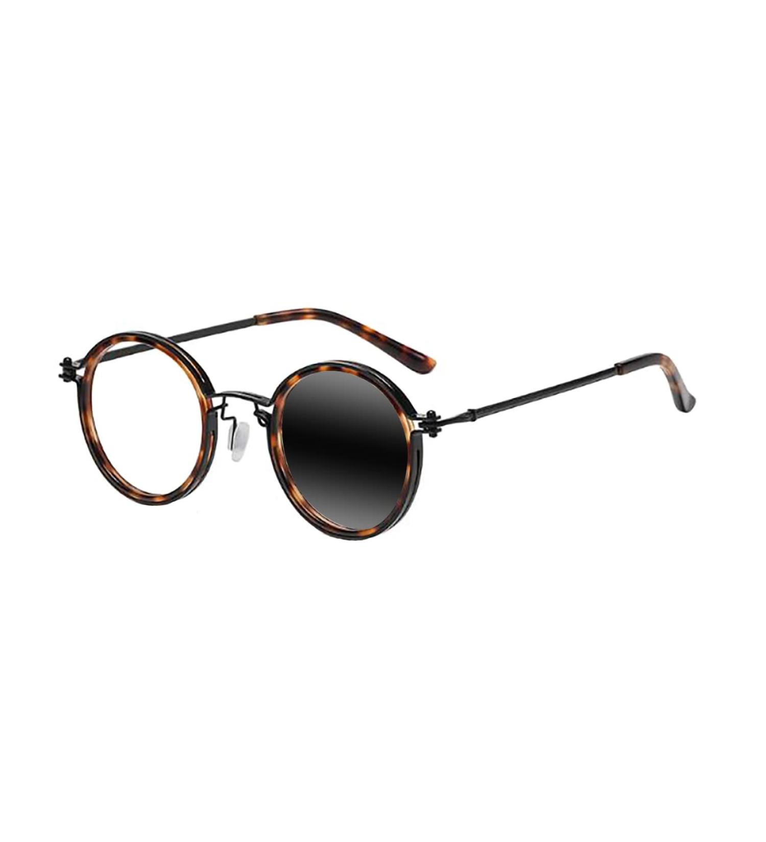 Men's Round Metal Alloy Transition Photochromic Reading Glasses | +0.25 to +6.0 | Leopard Print Style | International Shipping Available - Buy Online on GoSupps.com