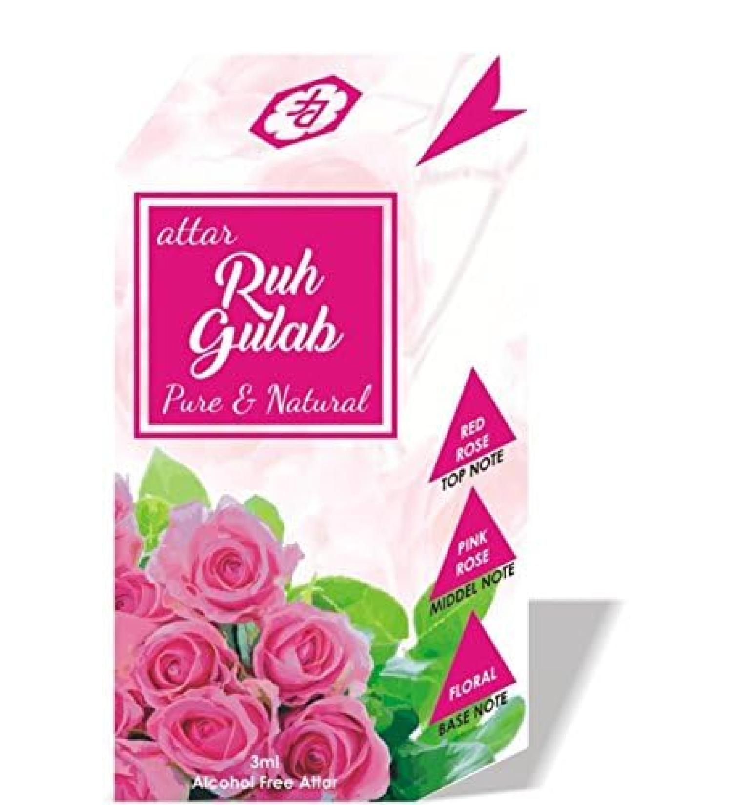 Attar Ruh Gulab Alcohol-Free Fragrance (4 ml) 0.13 Fl Oz (Pack of 1)