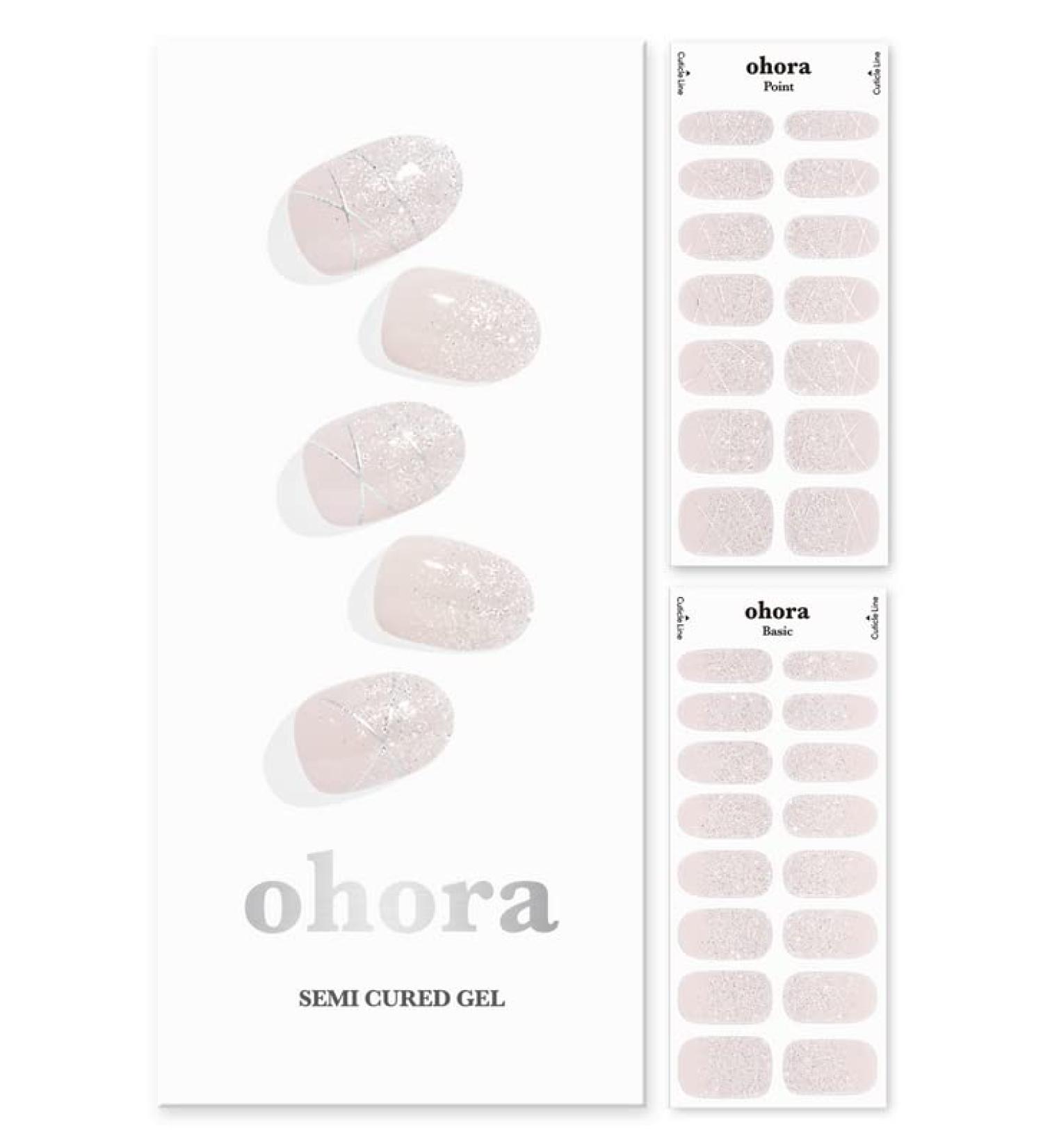 ohora Semi Cured Gel Nail Strips (N Dress Up) - Salon-Quality Long Lasting Nails - Easy Application & Removal - Includes Prep Pads, Nail File, Wooden Stick - Buy Online on GoSupps.com