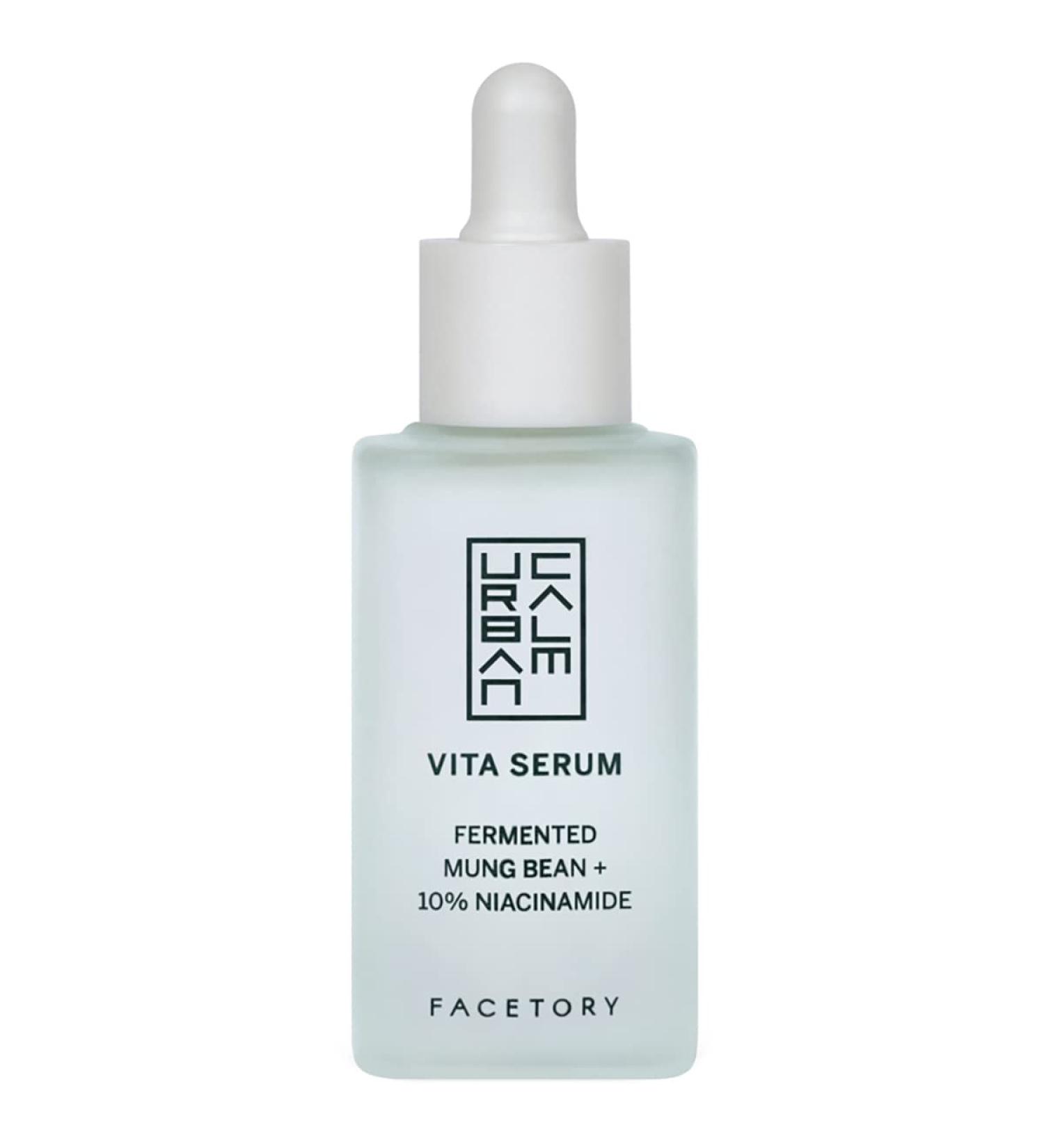 Urban Calm Hydrating Vita Serum | Glow Boosting Facial Serum with 10% Niacinamide & Fermented Mung Bean for Fine Lines & Wrinkles - Plump Revive & Soothe Dry Skin - 30ml - Buy Online on GoSupps.com
