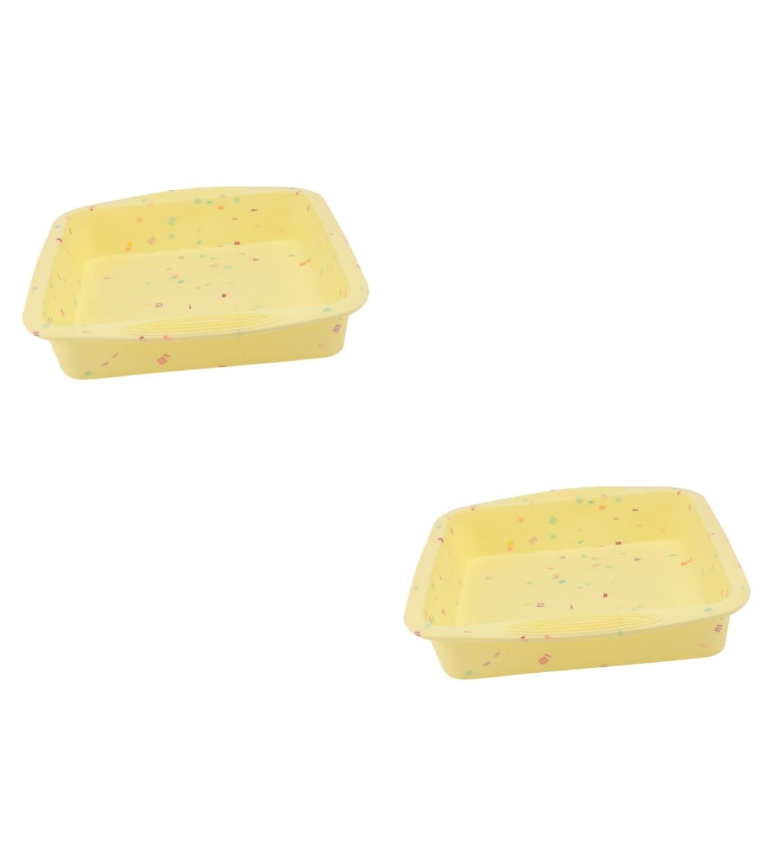 MAGICLULU 2 Pcs Cake Mold Cake Baking Rubber Baking Broiler Pan for Oven Silicone Gummy Molds Cake Pan Silicone Bakeware Quick Fondant Molds Cupcake Square Cake Toast Silica Gel Liner 26.5x24.5cmx2pcs Yellowx2pcs - Buy Online on GoSupps.com