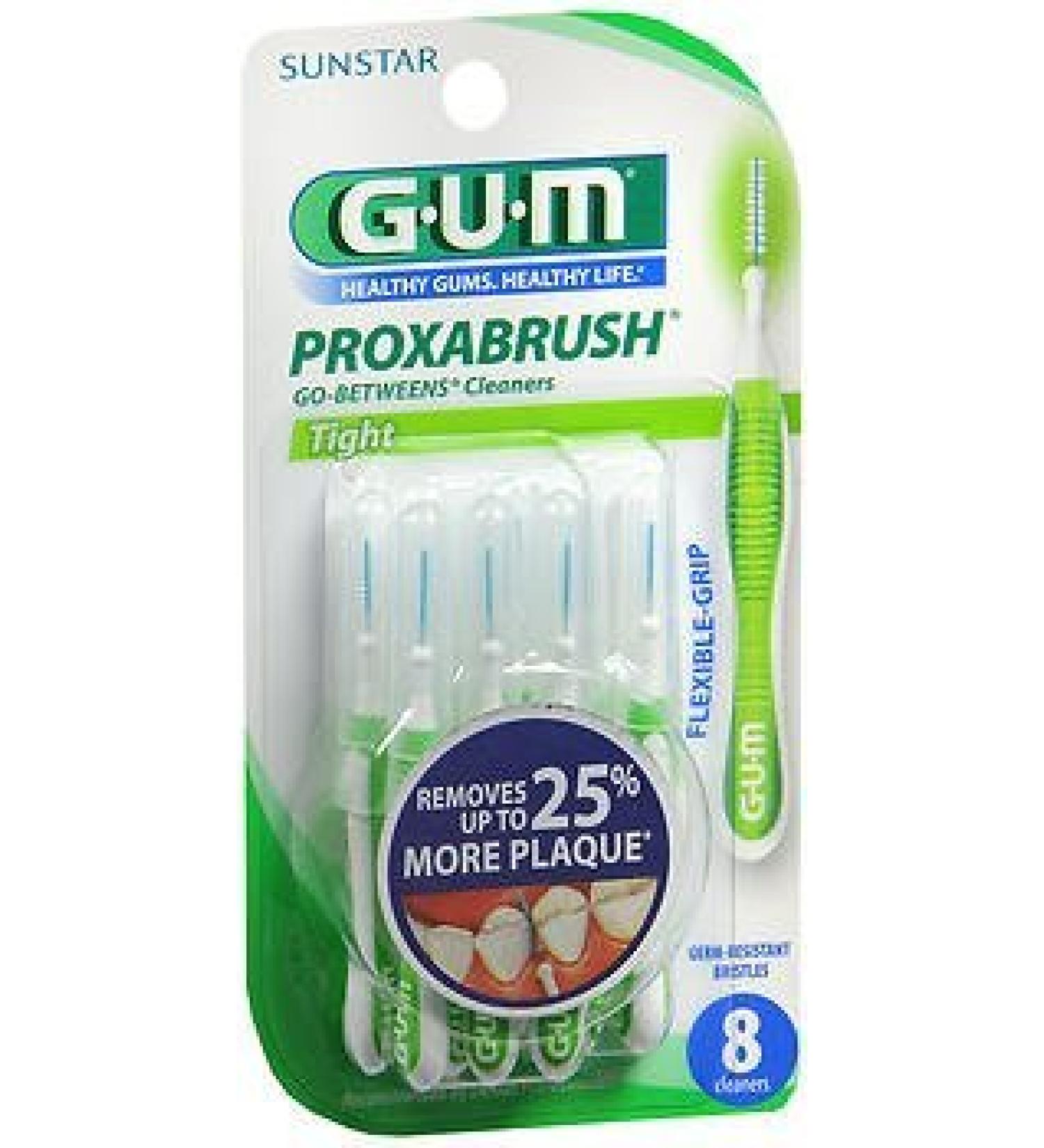 GUM Go-Betweens Proxabrush Cleaners Tight - 8 ct, Pack of 3