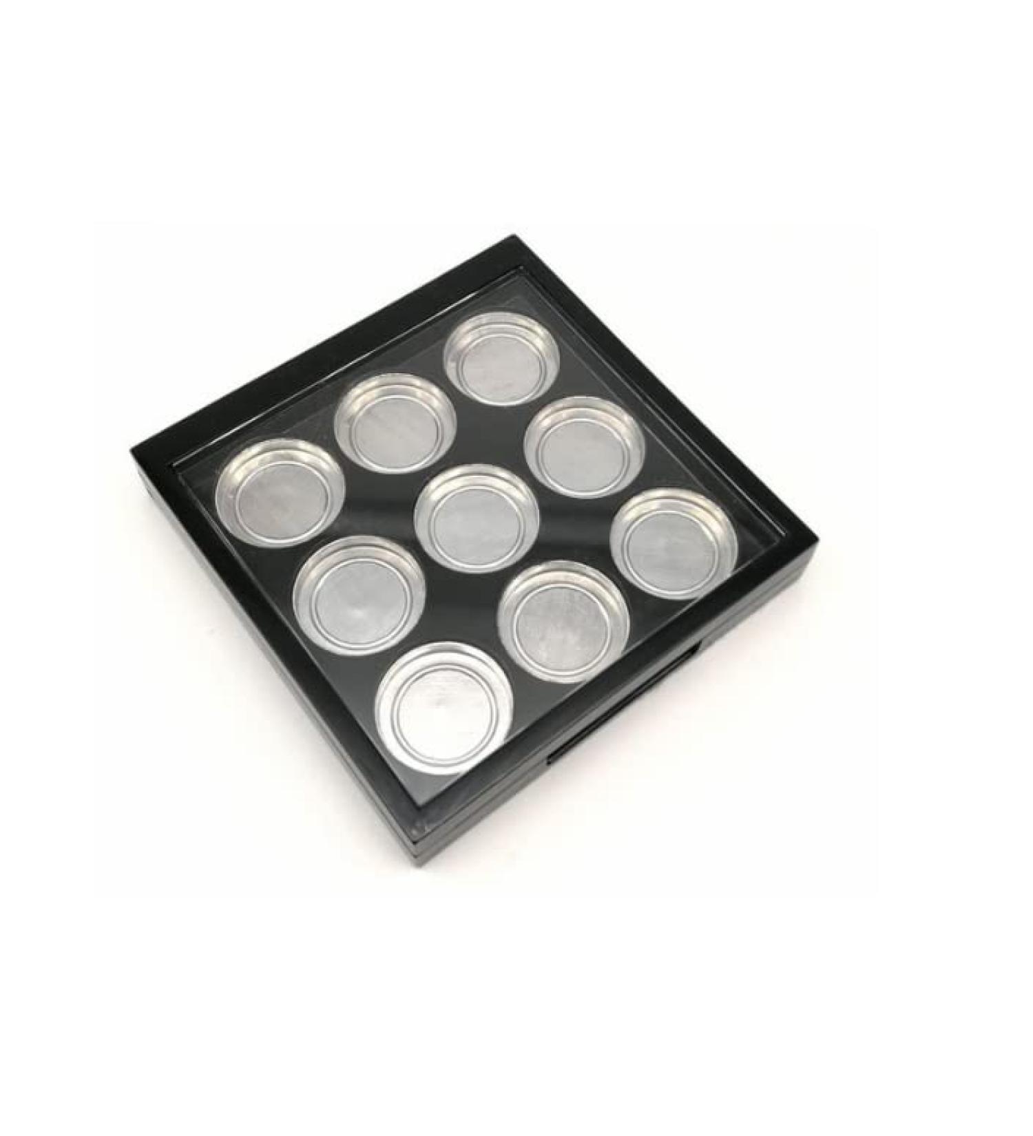 Buy HLLMX Portable Empty Eyeshadow Palette - 9 Grids Organizer for Cosmetics | Black Square Box for Eyeshadow Lipstick Blush - International Shipping Available - Buy Online on GoSupps.com