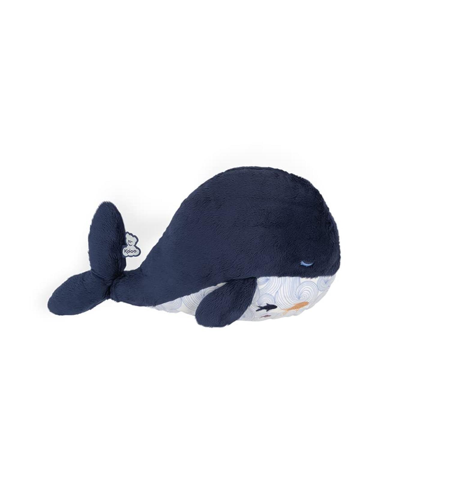 KALOO Petit Calme Blue Whale - Soothing Plush Toy for Babies (32 cm) | Heat Cushion with Hot/Cold Effect | Soft & Removable Cover | Ideal from Birth - Buy Online on GoSupps.com