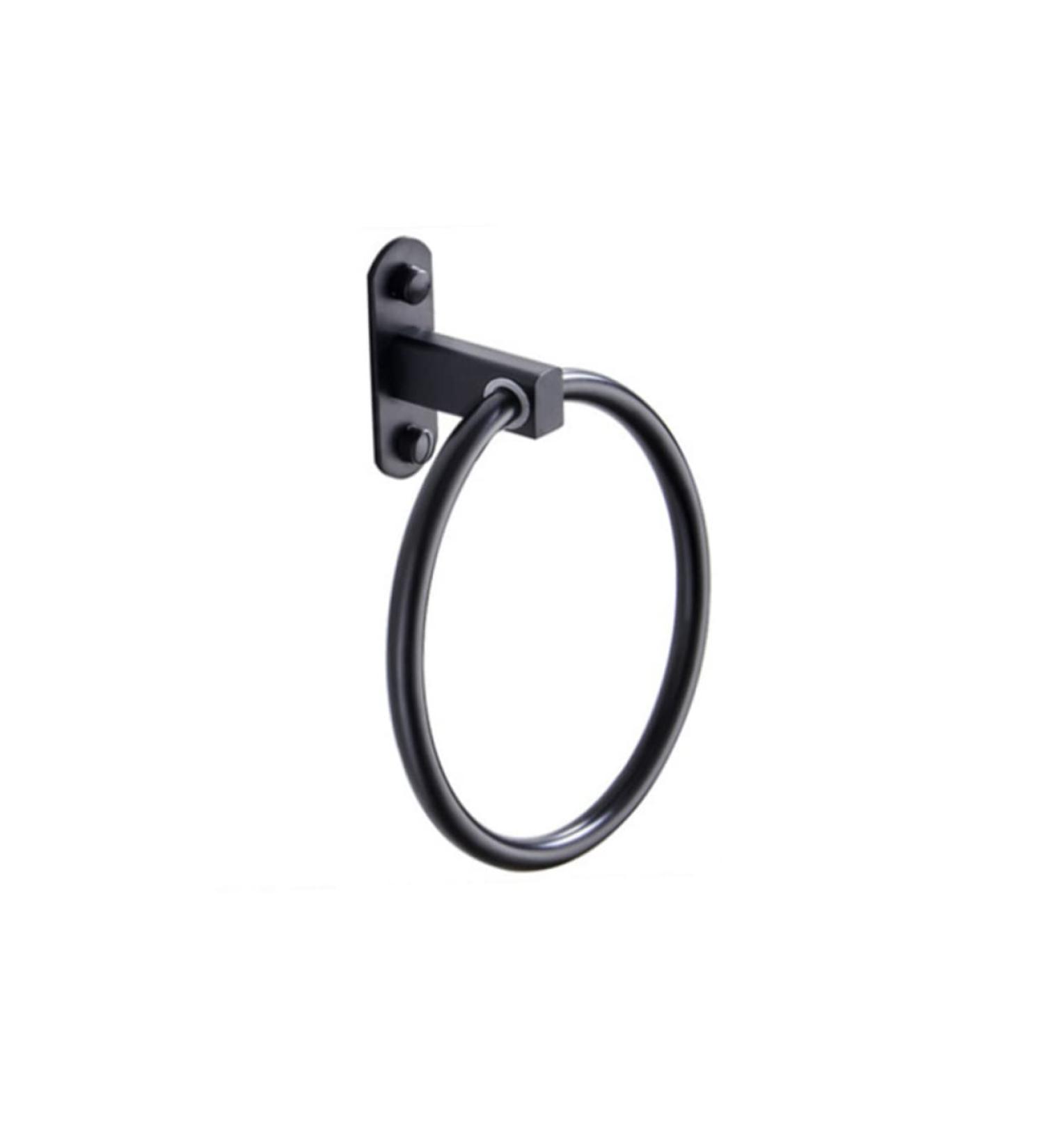 OSALADI 2pcs Ring Punch Hanging Holder Home Rack Aluminum Round Bathroom Space for Black Towel - Buy Online on GoSupps.com