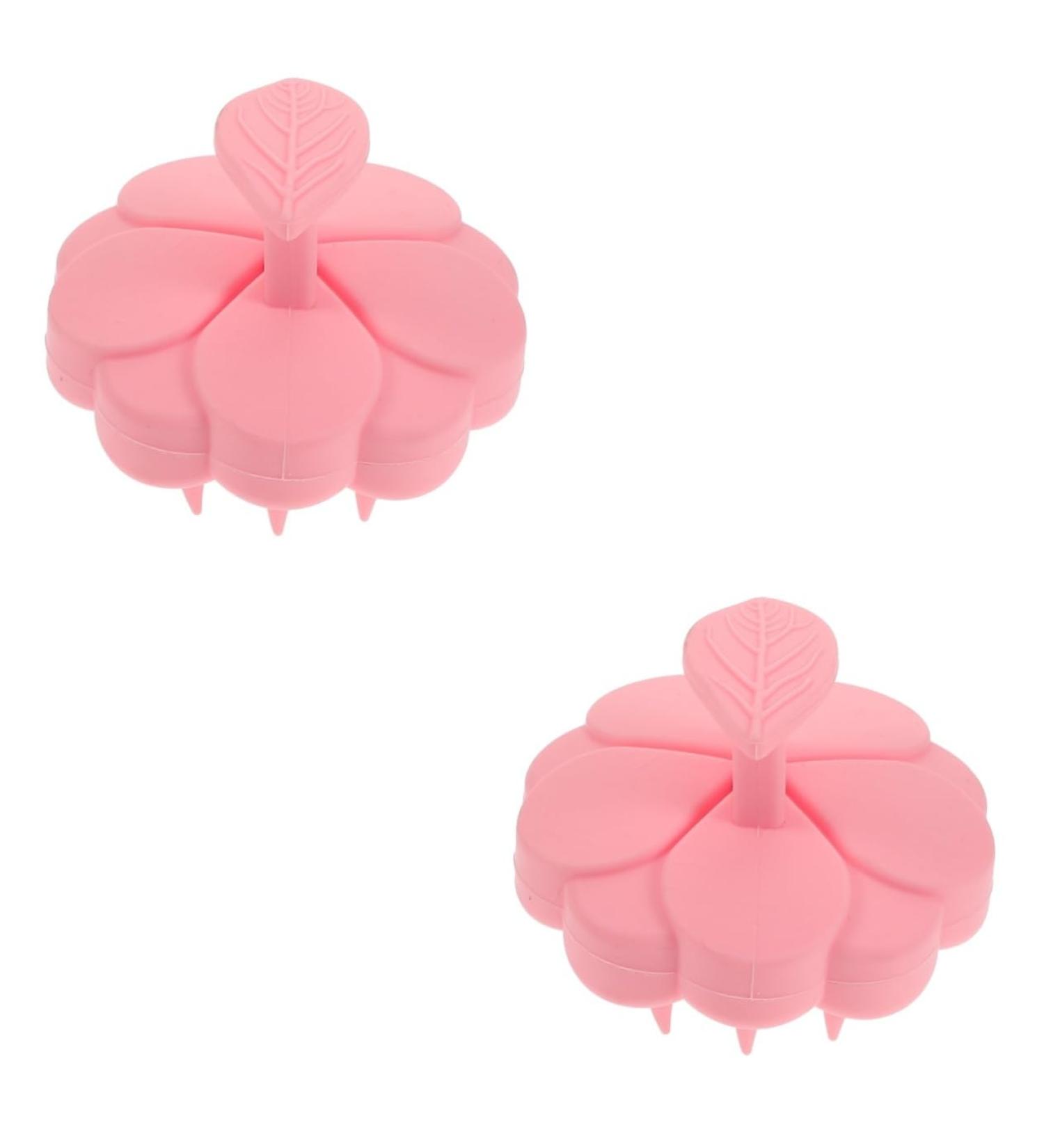 Magiclulu 2-in-1 Silicone Massage Brush - Scalp Peeling & Hair Care Tools - Pink Heart-Shaped Hair Washer for Travel - Buy Online on GoSupps.com