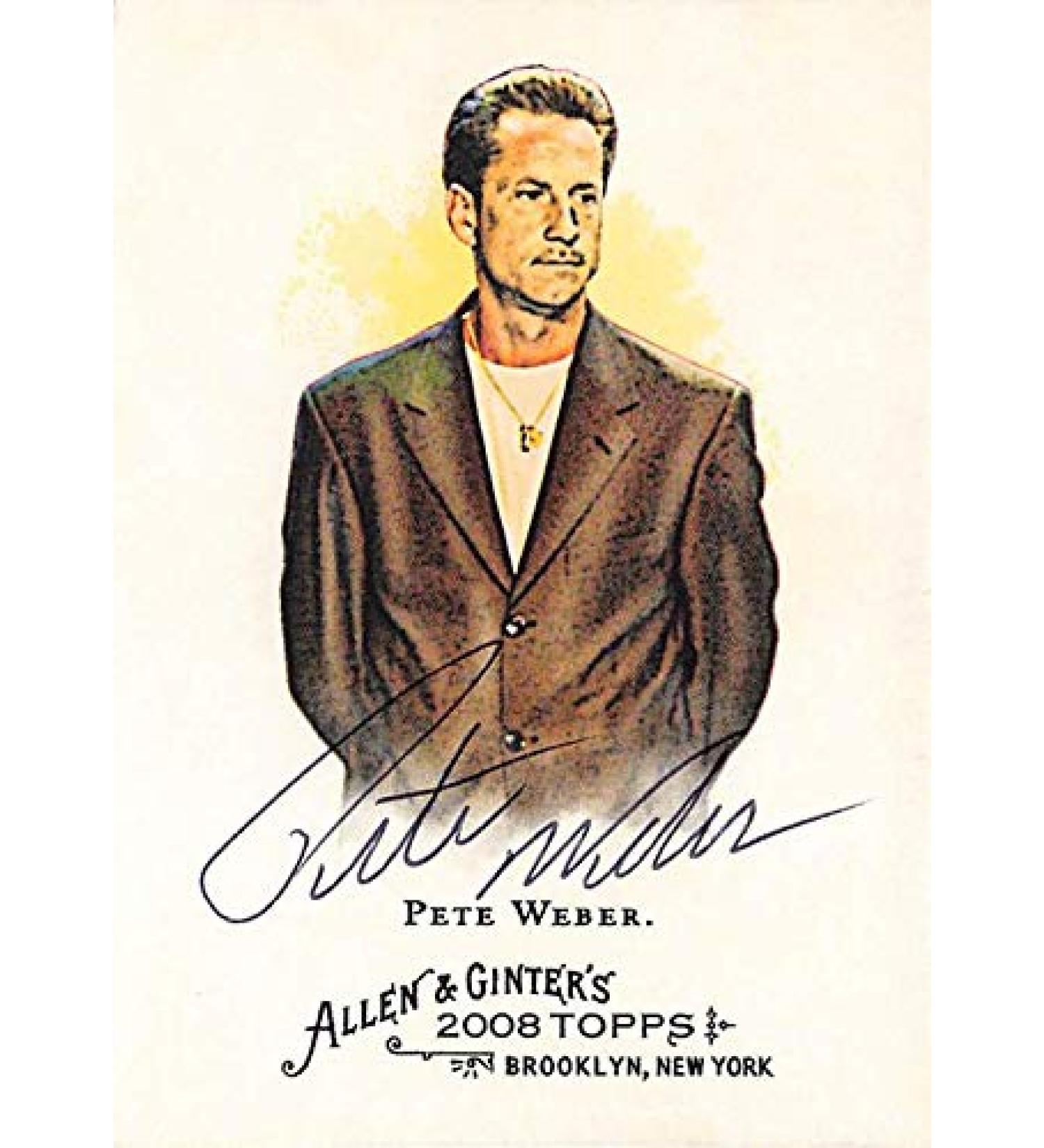 Autograph Warehouse 638716 Pete Weber Autographed Trading Card - Bowler Bowling Hall of Fame, SC - 2008 Topps Allen & Ginters No.288 Ballpoint