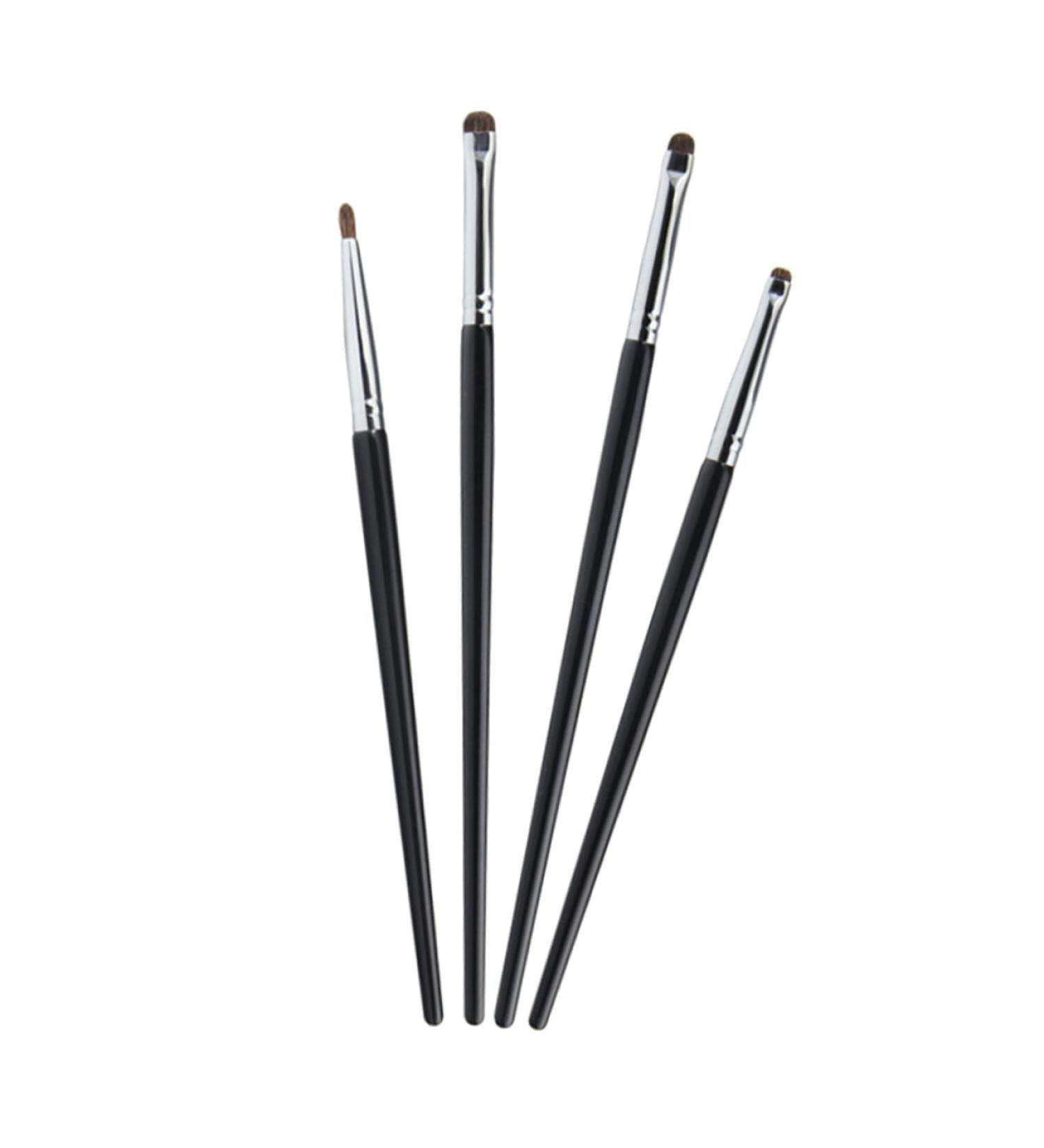 FOMIYES 4pcs Eyeliner Brush Kit Horse Hair Black Fine Precision Eyeliner Brush - Buy Online on GoSupps.com