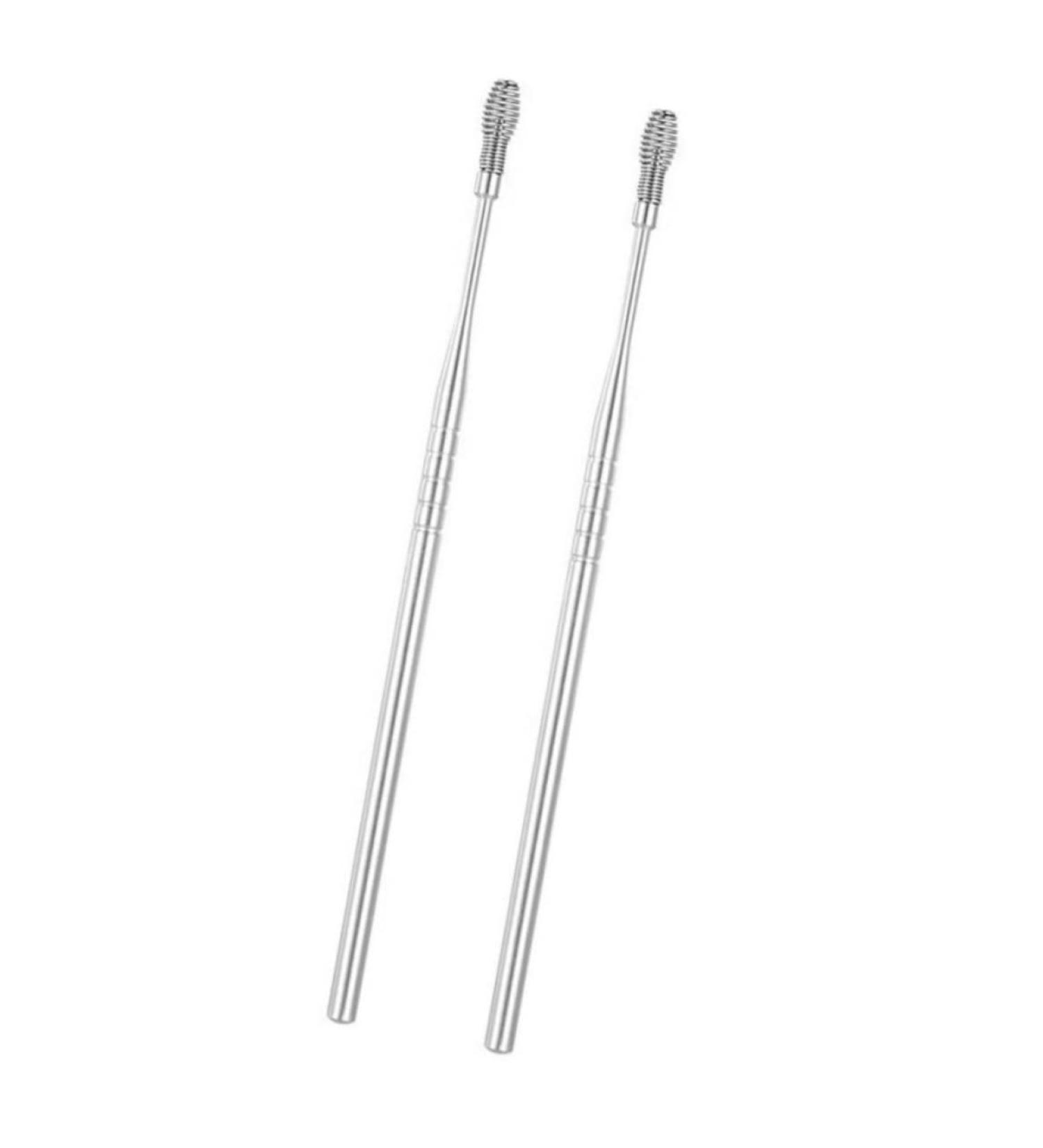 Stainless Steel Earpick Set - Spiral Earwax Removal Tool | 2pcs Ear Care Cleaner for Effective Ear Hygiene - Buy Online on GoSupps.com