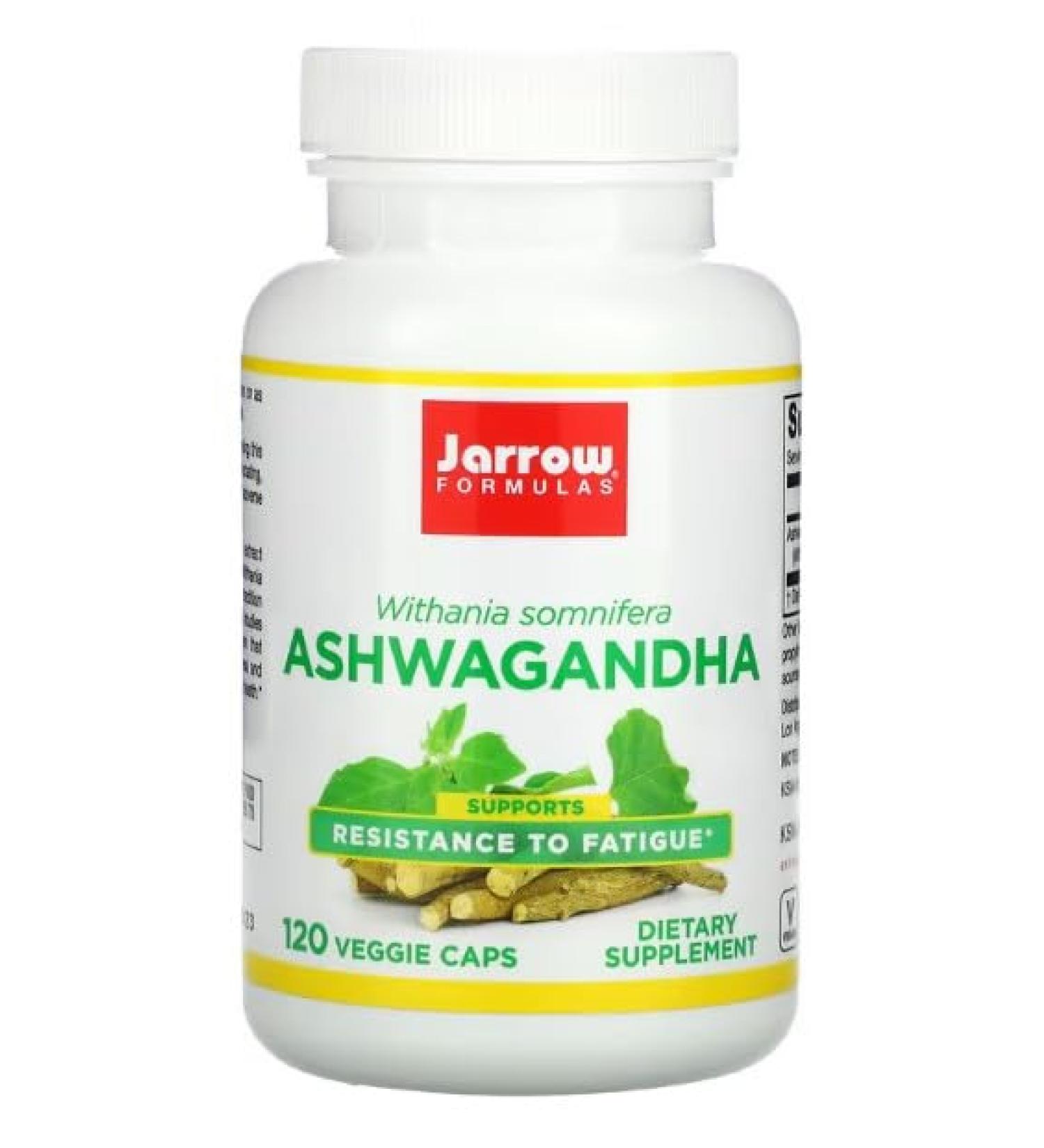 Jarrow Ashwagandha 300mg - 120 Vcaps - Powerful Adaptogen for Balance & Wellness - Vegetable Capsules - Buy Online on GoSupps.com