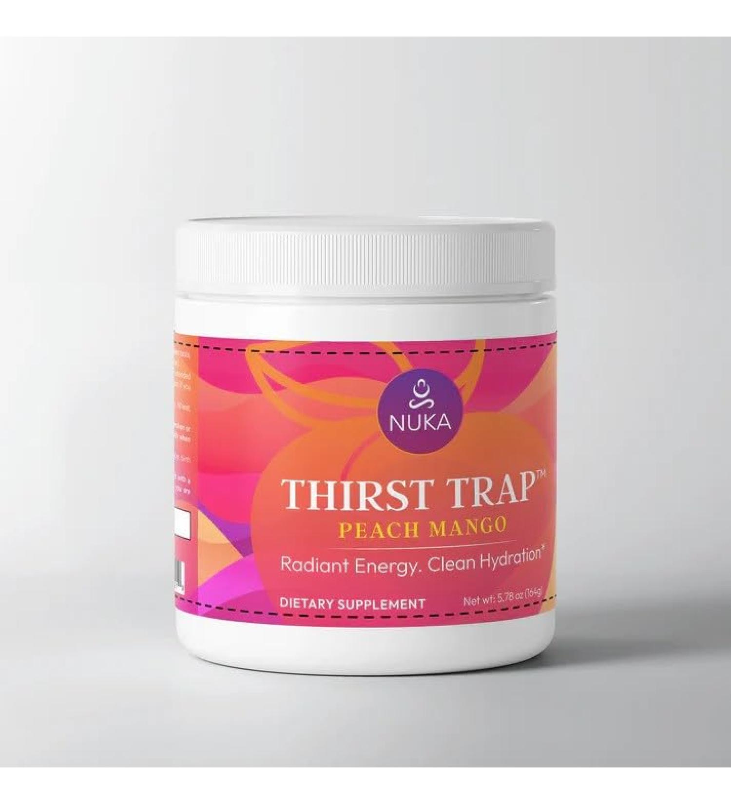 NUKA Thirst Trap Electrolyte Powder | Hydration Energy & Recovery Drink Mix with BCAAs B-Vitamins & Aminos | Supports Rapid Rehydration Endurance & Muscle Repair | Zero Sugar Peach Mango