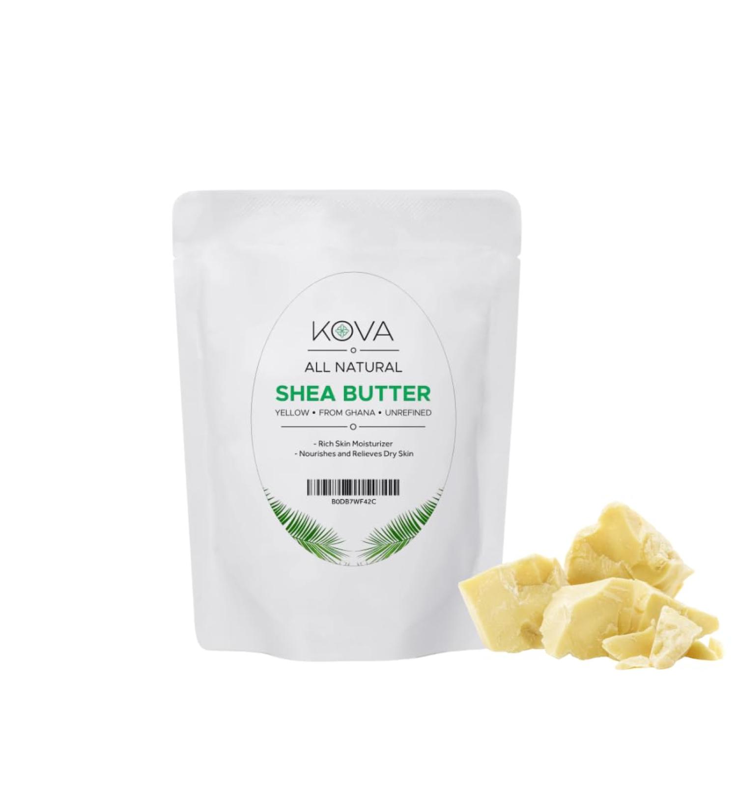 Kovafood Organic Raw Unrefined African Shea Butter- 100% Pure Natural 1Lb- Yellow