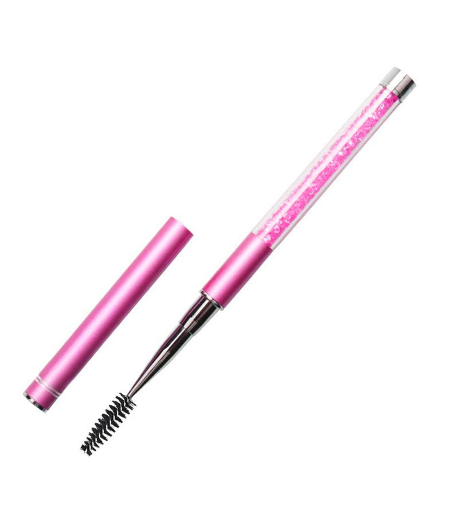 HESSION Eyelashes Comb Curlers Makeup Brush Mascara Brush Make Up Wands Eyebrow Brush with Cap Travel Accessories (HOT PINK) - Buy Online on GoSupps.com