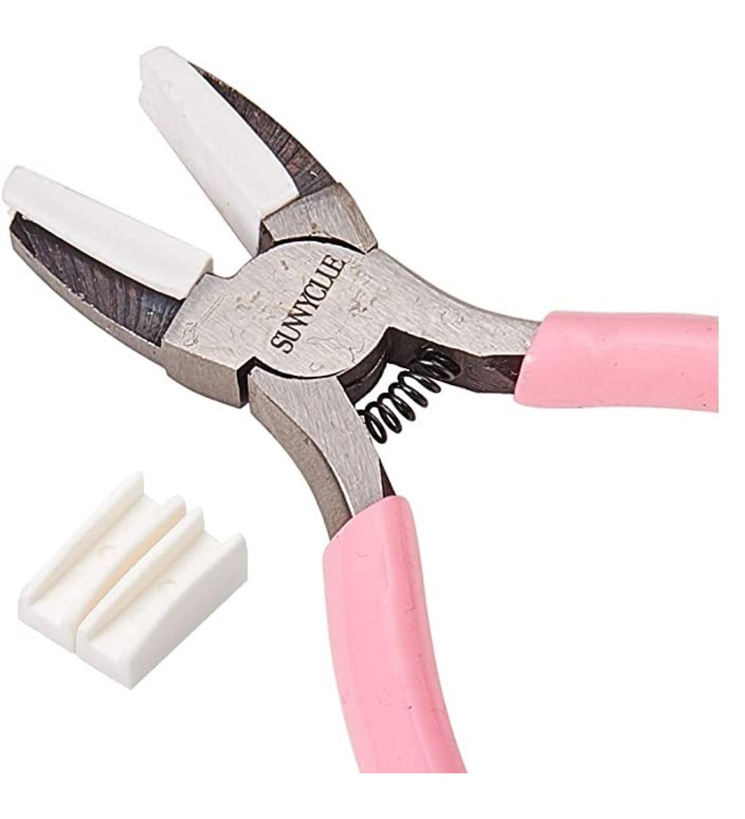 SUNNYCLUE 5.5 Inch Double Nylon Jaw Flat Nose Pliers for DIY Jewelry Making - Pink - Buy Online on GoSupps.com