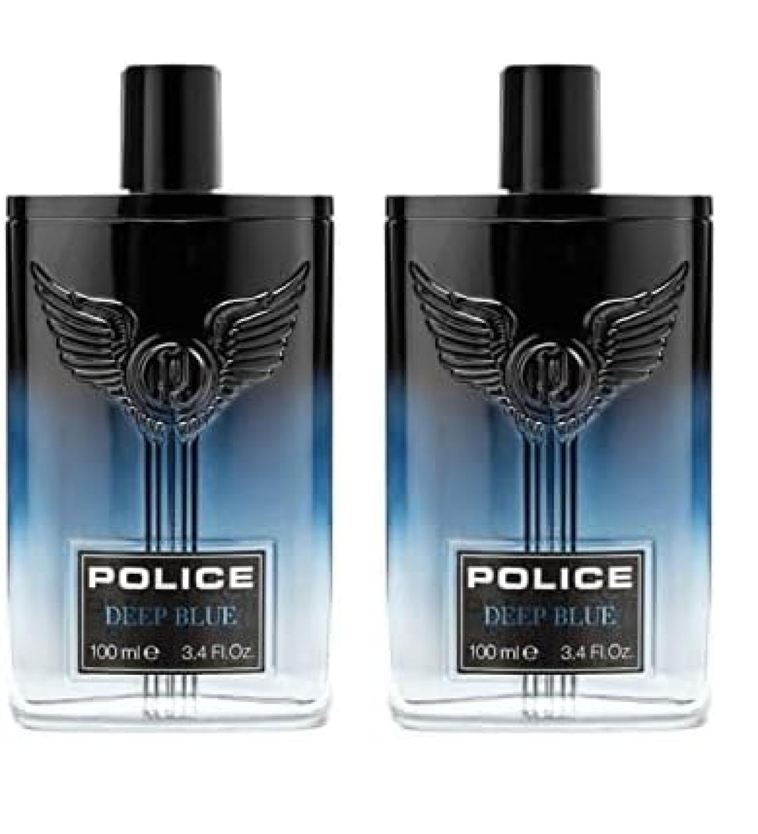 Police Deep Blue Fragrance For Men - Bold Refreshing Scent - Top Notes Of Bergamot And Black Pepper - Middle Notes Of Orange Blossom And Nutmeg - Base Notes Of Vanilla - 3.4 Oz EDT Spray 3.40 Fl Oz (Pack of 2) - Buy Online on GoSupps.com