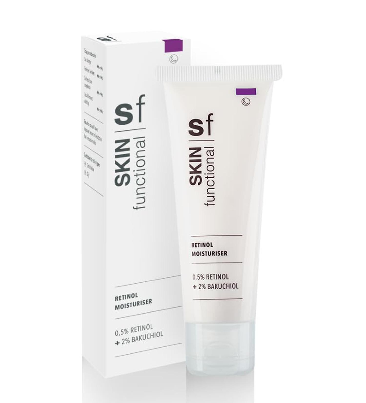 Skin Functional Retinol Moisturiser 0.5% Retinol + 2% Bakuchiol Anti-Ageing Anti-Pigmentation Anti Acne & Dilated Pores 50 ml - Buy Online on GoSupps.com