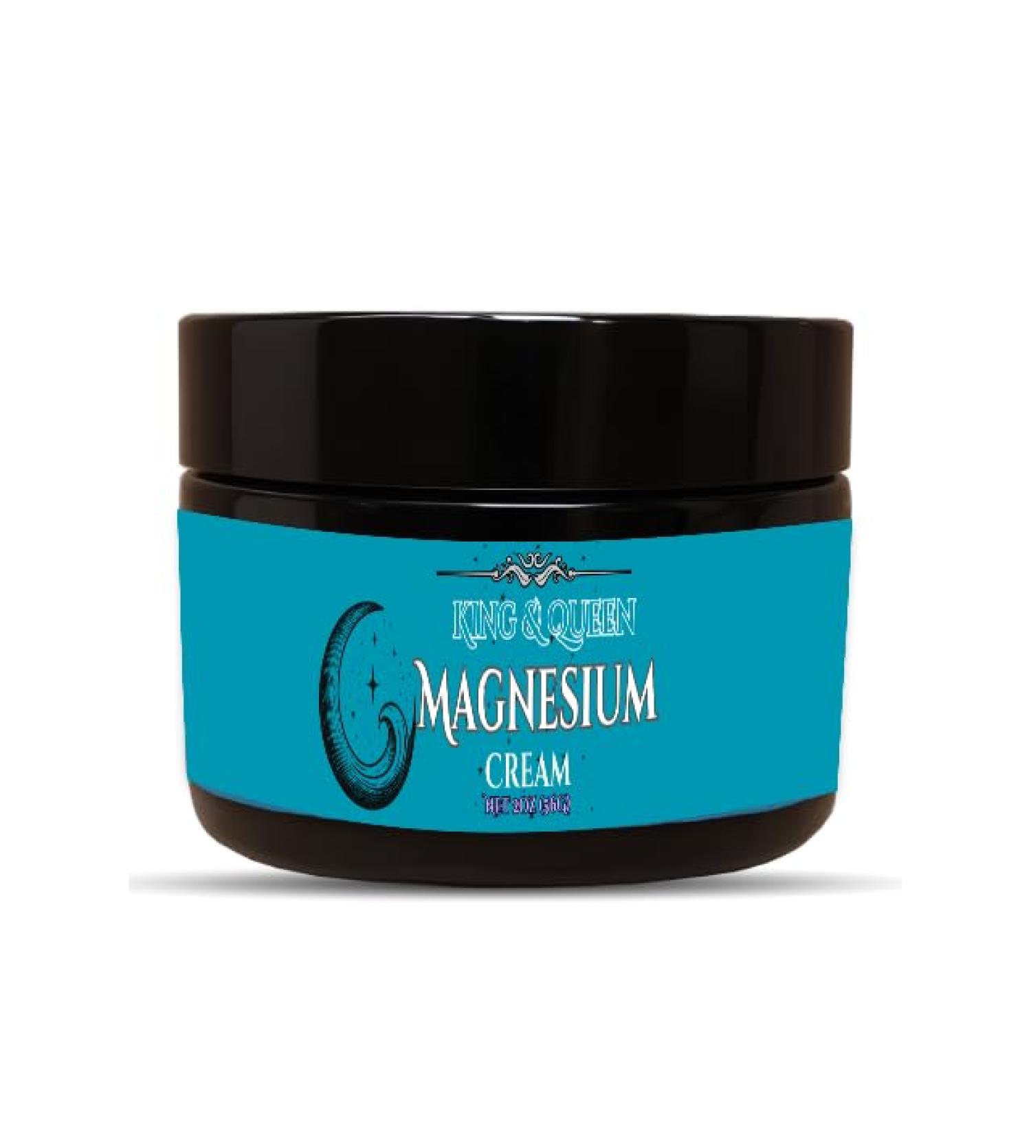 Magnesium Cream Relaxation & Muscle Comfort Support | Magnesium Glycinate Vitamin B5 Vitamin C | Magnesium Cream 2 oz King & Queen Wellness - Buy Online on GoSupps.com