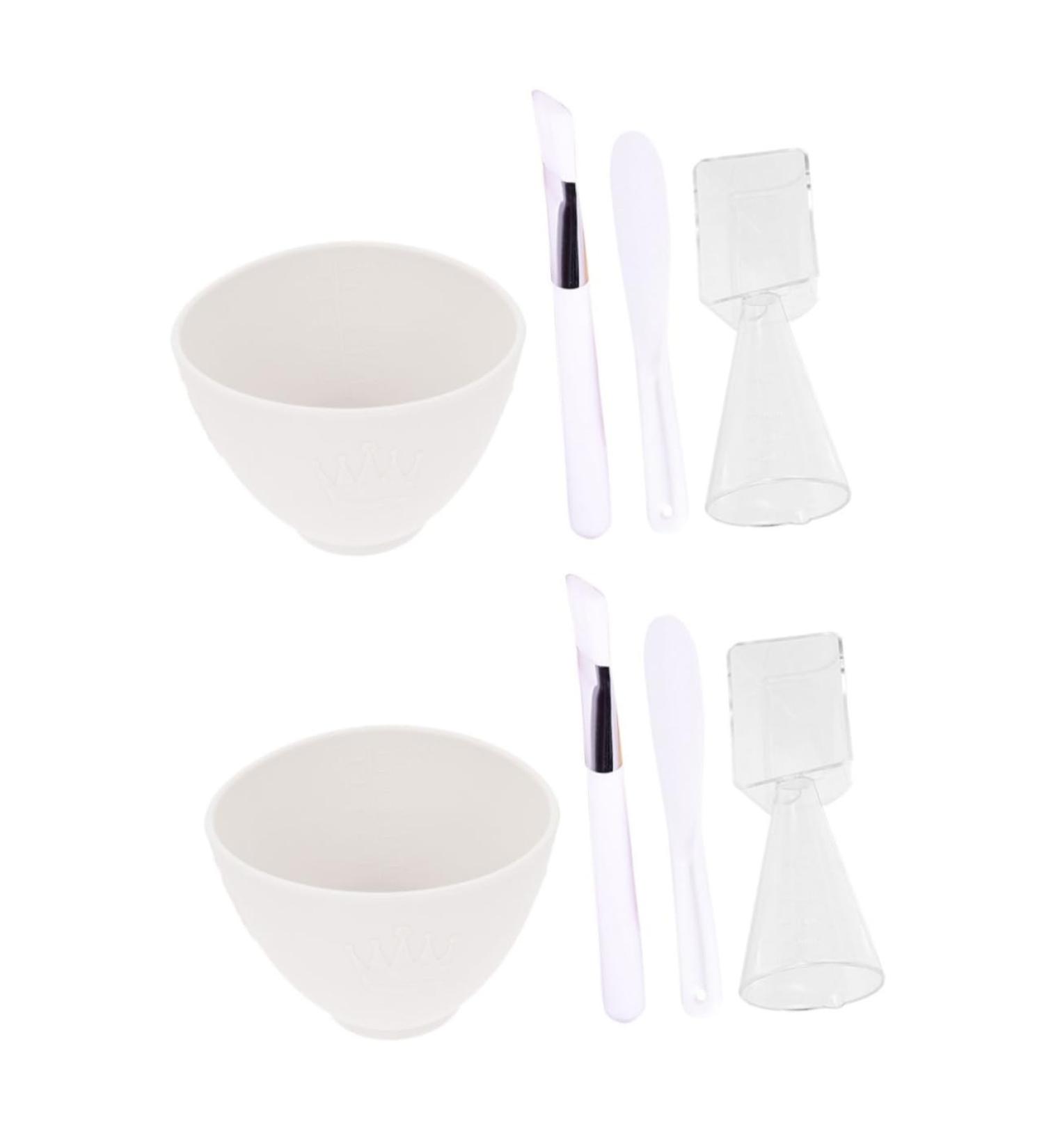 FOMIYES 2 Sets Silicone Mask Bowl Esthetician DIY Bowl Mask Mixing Tool Facial Mask Bowl Beauty Salon Mask Bowl Beauty Stirring Tools Ladies Suits Brush Cosmetic Silica Gel White Supplies - Buy Online on GoSupps.com
