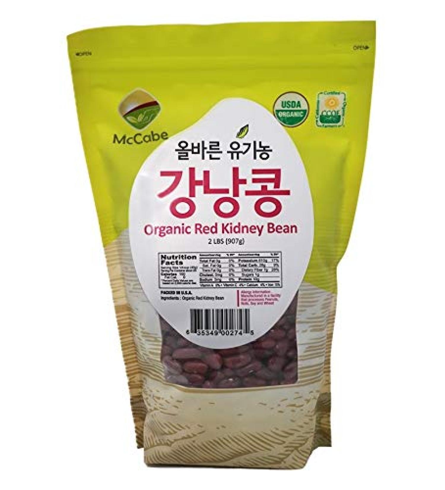 McCabe Organic Dark Red Kidney Beans - USDA & CCOF Certified - 2 lb (32 oz) Pack - Buy Online on GoSupps.com