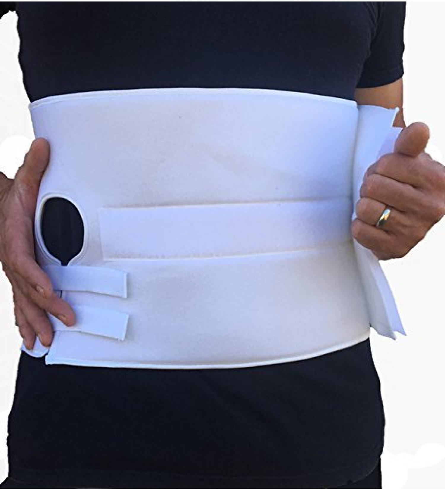 Alpha Medical Stoma Support Ostomy Hernia Belt for Colostomy Bag Abdominal Binder with Stoma Opening. L0625 (Medium Length  10" High) Medium (36" - 45") 10" High