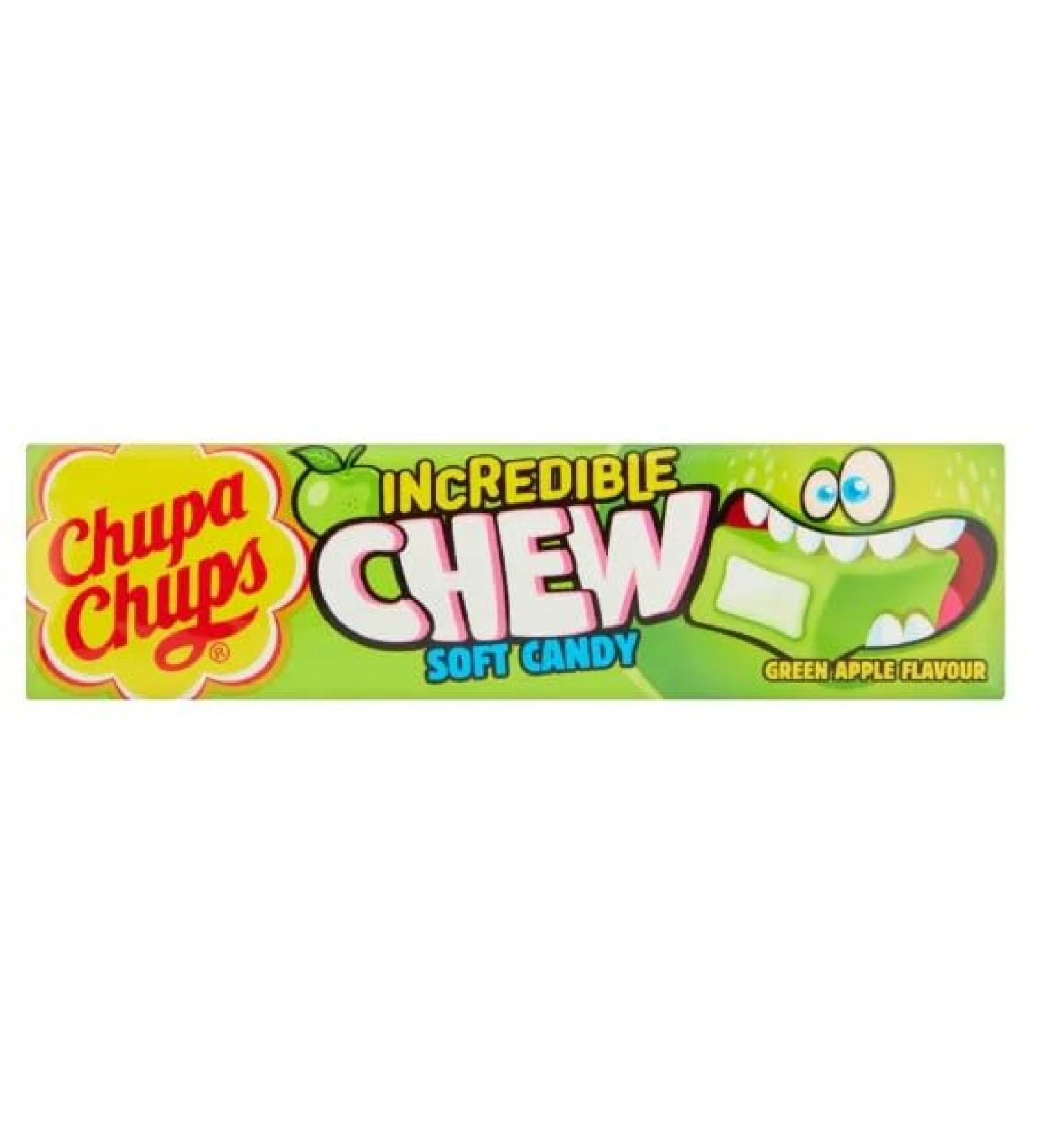 3 x Chupa Chups Soft Candy Incredible Chew Green Apple 45G Delicious Tasty And Twisty Treat Gift Hamper For Birthday Christmas Sold By Kidzbuzz