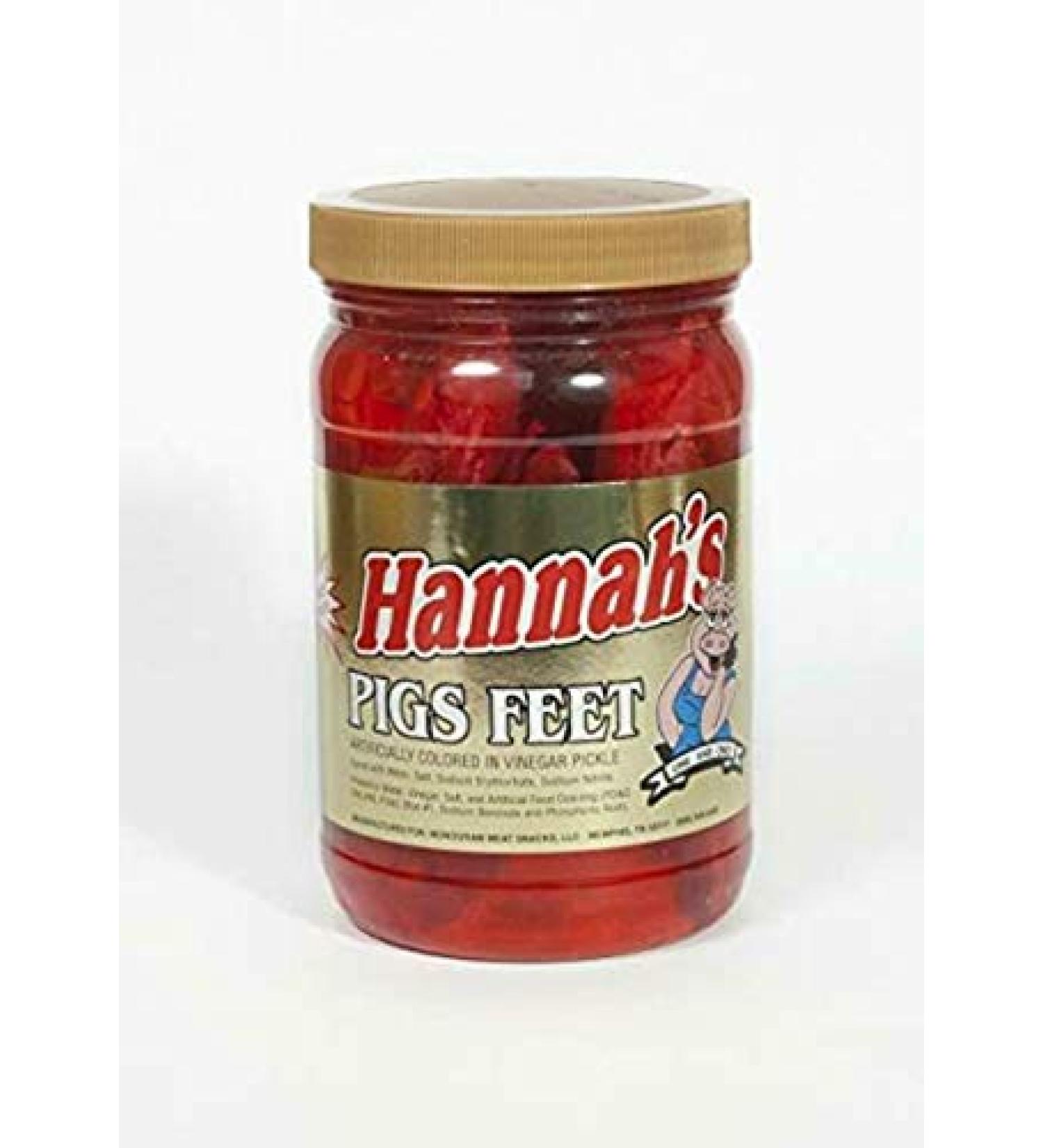 Hannah's Ready To Eat Pickled Pigs Feet 16 oz. Jar