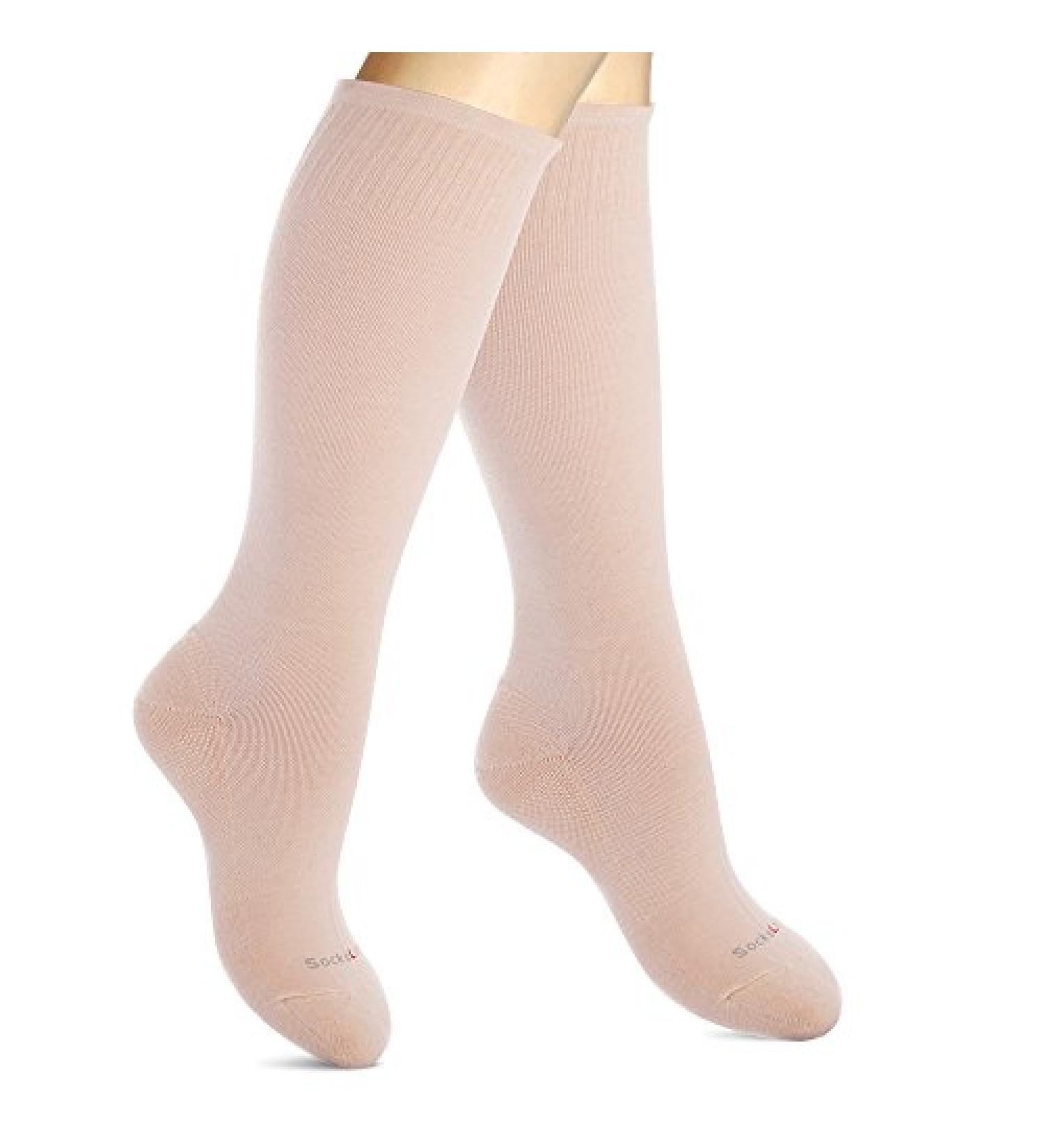 SocksLane Cotton Compression Socks - 15-20 mmHg Support, Knee-High Nude, Women & Men, M/L (1 Pair) - Buy Online on GoSupps.com