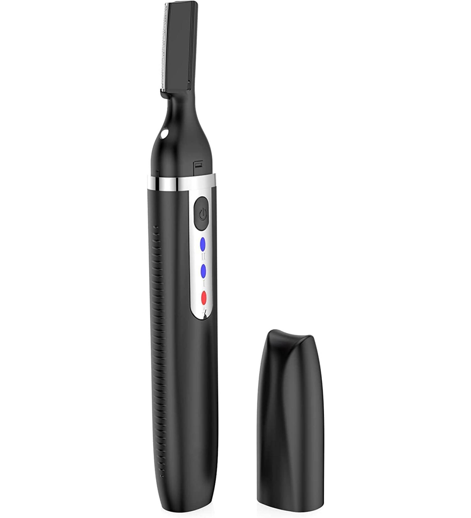 Rechargeable Women's Facial Hair Remover & Eyebrow Trimmer - Electric Shaver for Peach Fuzz, Chin, Cheek, Upper Lip (Black) - Buy Online on GoSupps.com