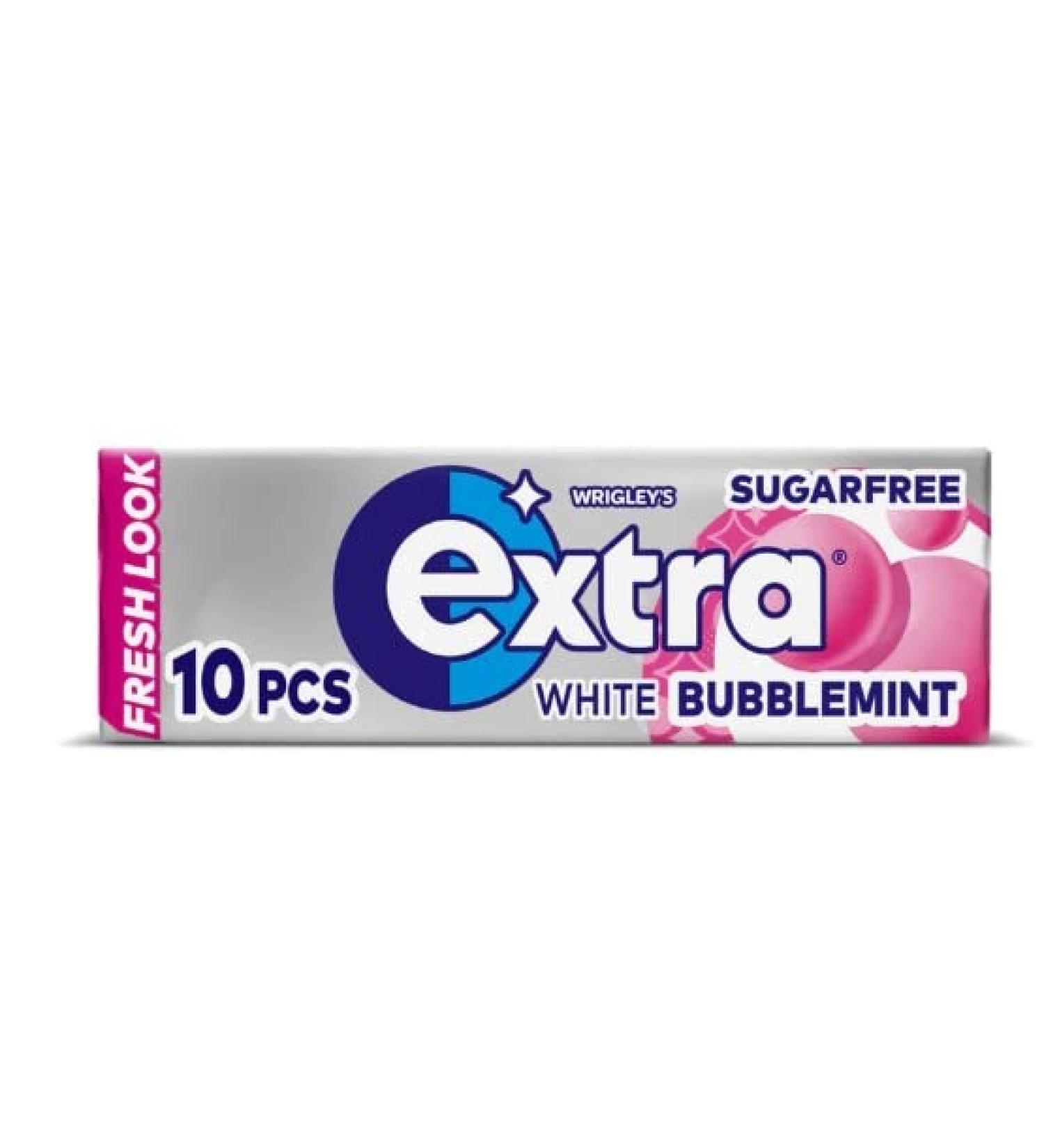 60 Pieces Wrigley's Extra Bubblemint Chewing Gum Sugar Free Helps keep Teeth Clean And Mouth Fresh - Buy Online on GoSupps.com