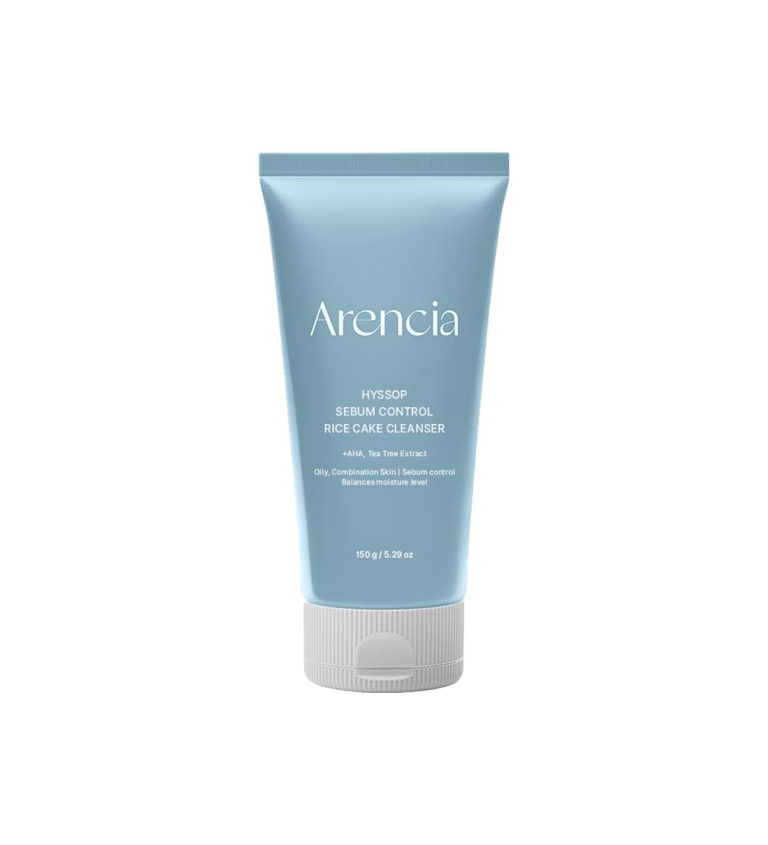 Hyssop Sebum Control Rice Cake Cleanser 5.29 oz AHA Tea Tree Face Wash for Oily Combination Skin