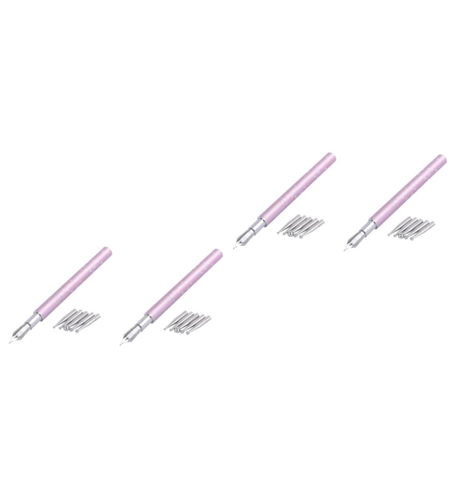 DOITOOL 4 Sets Colored Pen Nails Kits Nail Kit Accessories Nail Accessories Nail Art DIY Pen Fountain Pen Fine Embossing Art Supplies Manicure Pen Tool Pink Nail Polish Metal - Buy Online on GoSupps.com