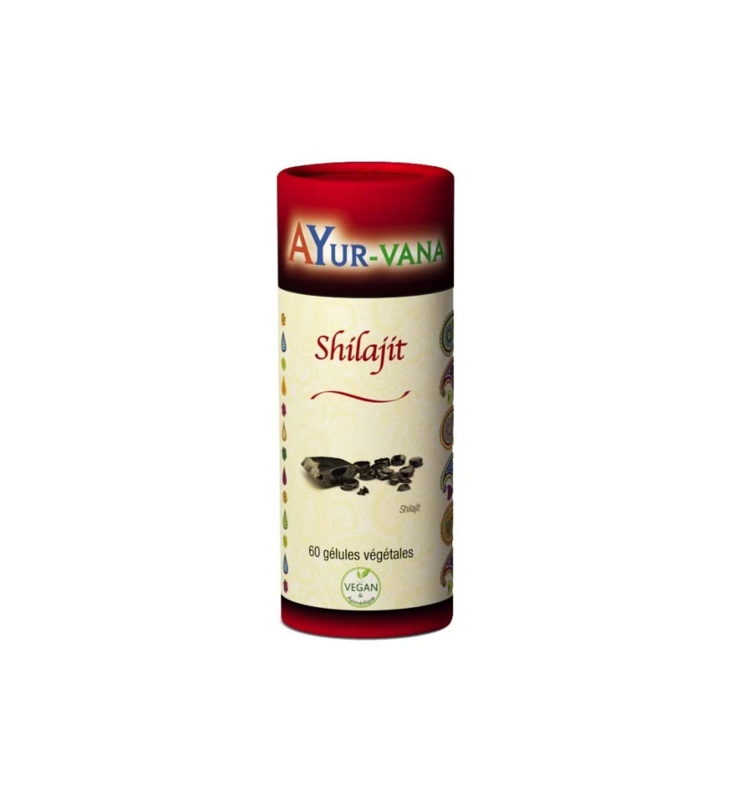 Shilajit AYur-vana 20% Fulvic Acid Extract - 60 Capsules - Energizing Detoxifying - Buy Online on GoSupps.com