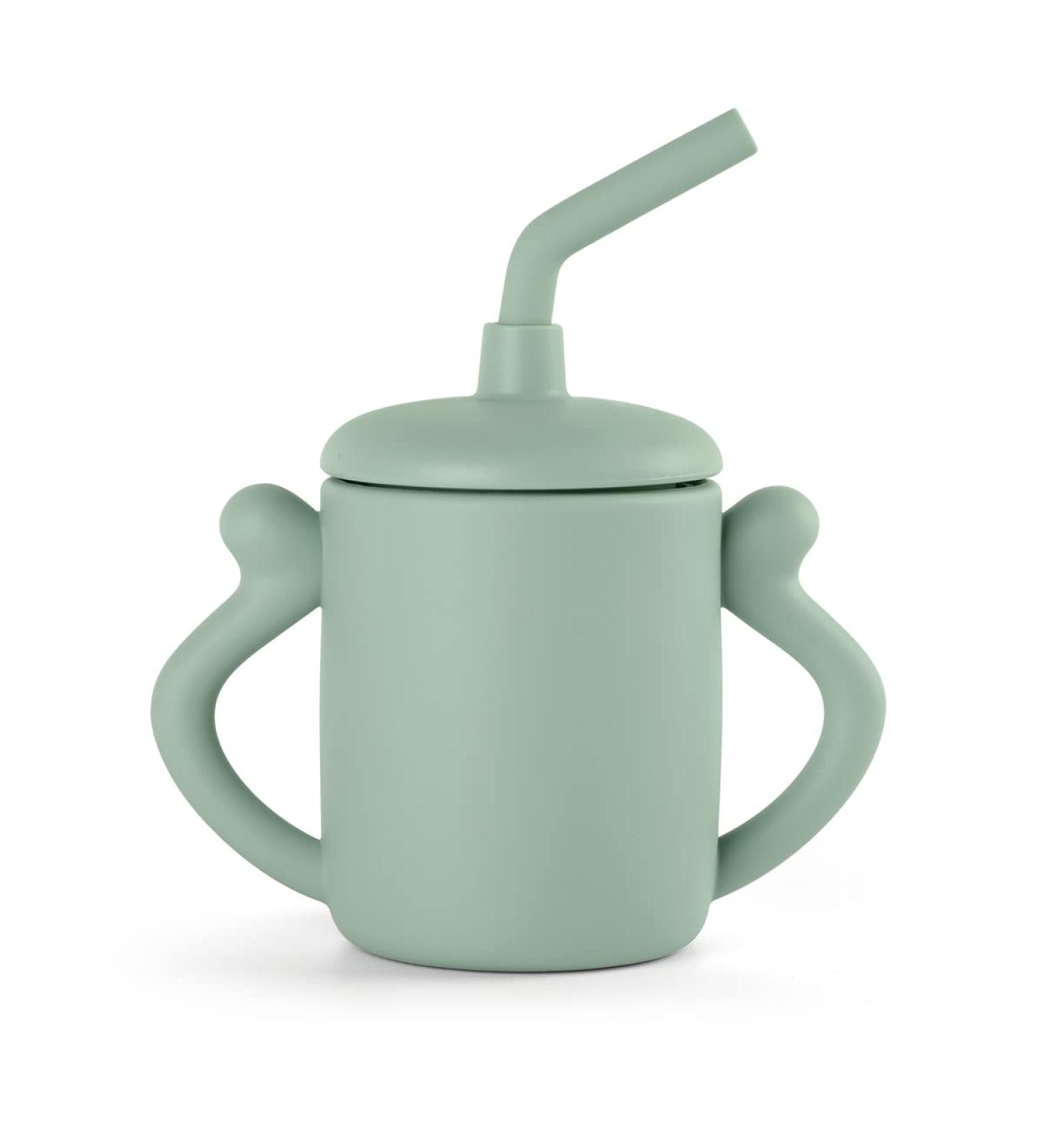 BumbleBee Silicone Baby Training Cup | 6.3oz Light Green Cup with Straw | Recommended for 2-Year-Olds - Buy Online on GoSupps.com