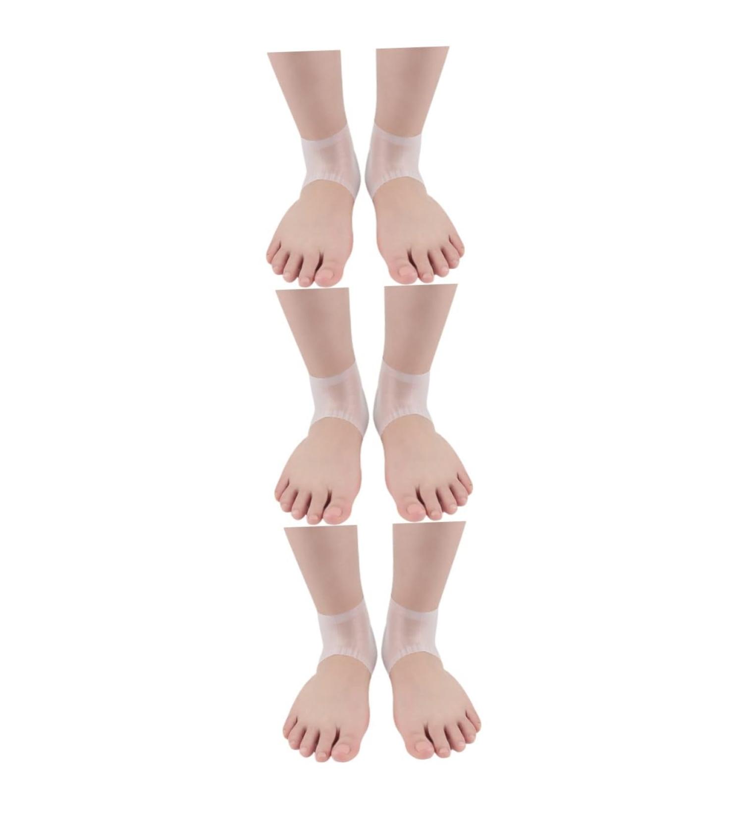 Healeved 3 Pairs Protective Sleeve Cushion Sleeves Pedicure Heel Crack Heel Soreness Relief Shoe Inserts White Sports Men and Women - Buy Online on GoSupps.com