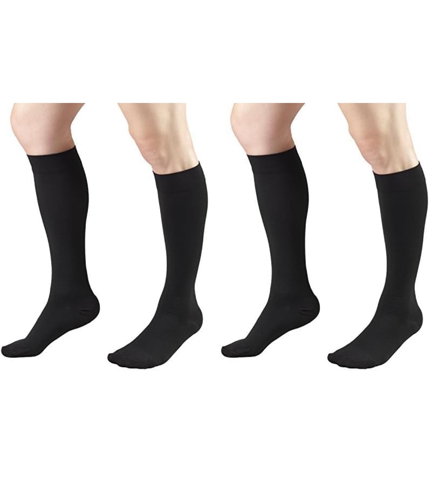 Truform 20-30 mmHg Compression Stockings for Men & Women - Short Length Closed Toe Black - Medium (Pack of 2) | International Shipping - Buy Online on GoSupps.com