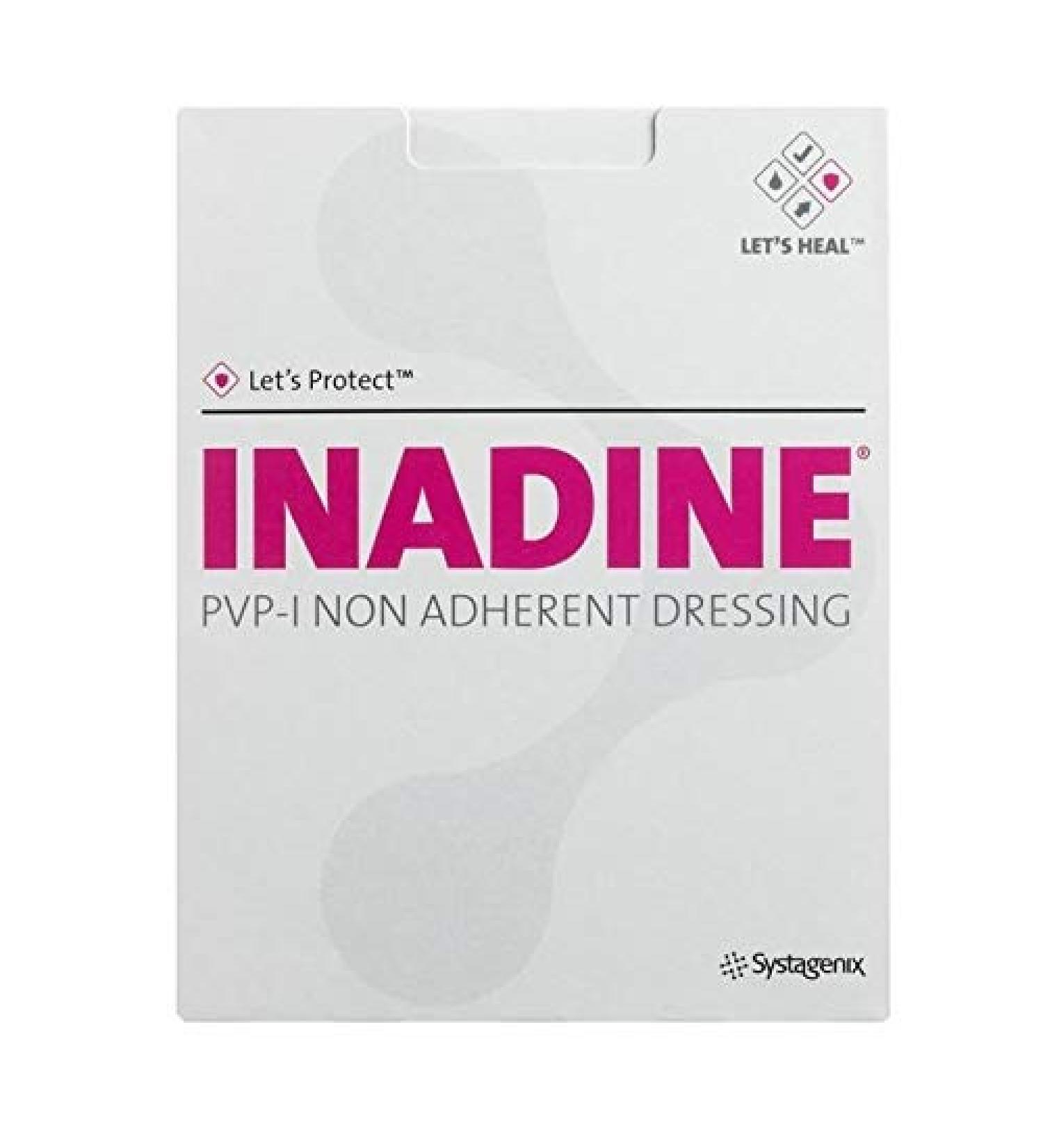 inadine dressing (iodine) 5cmx5cm new box of 25 sterile dressings Rayon