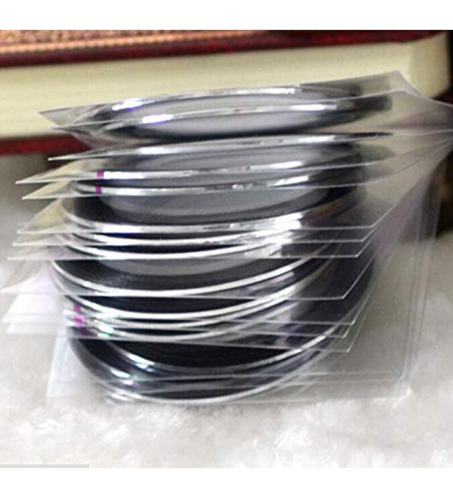 10 Rolls Gold/Silver Glitter Nail Striping Tape Set with Dispenser - Self-Adhesive Nail Art Foil for DIY Designs - Buy Online on GoSupps.com